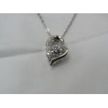 0.5 Carat Round Brilliant Cut Moissanite stone in a 925 Silver setting and Necklace, new and comes