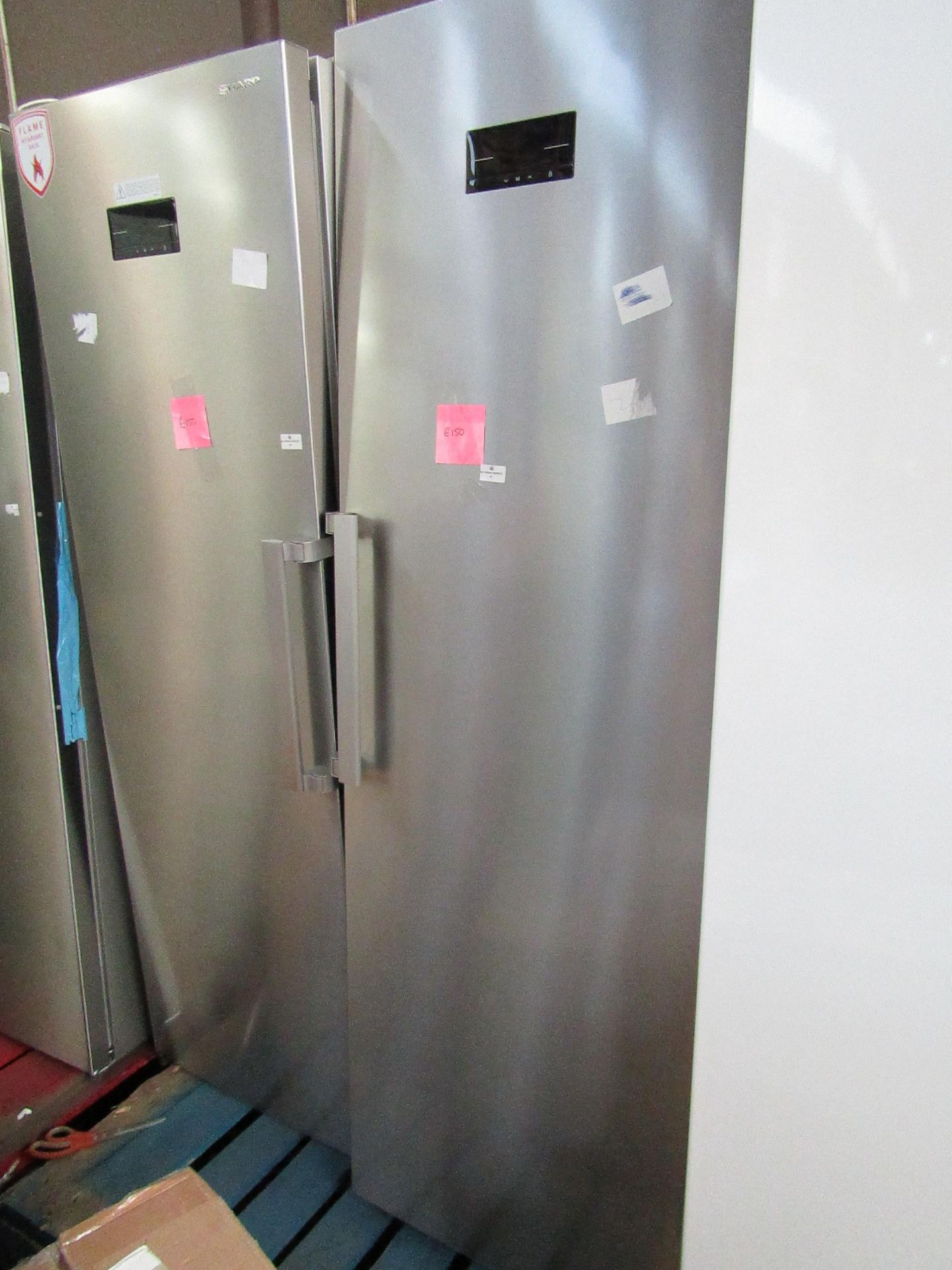 Sharp freestanding fridge, unchecked due to room temperature being too low.