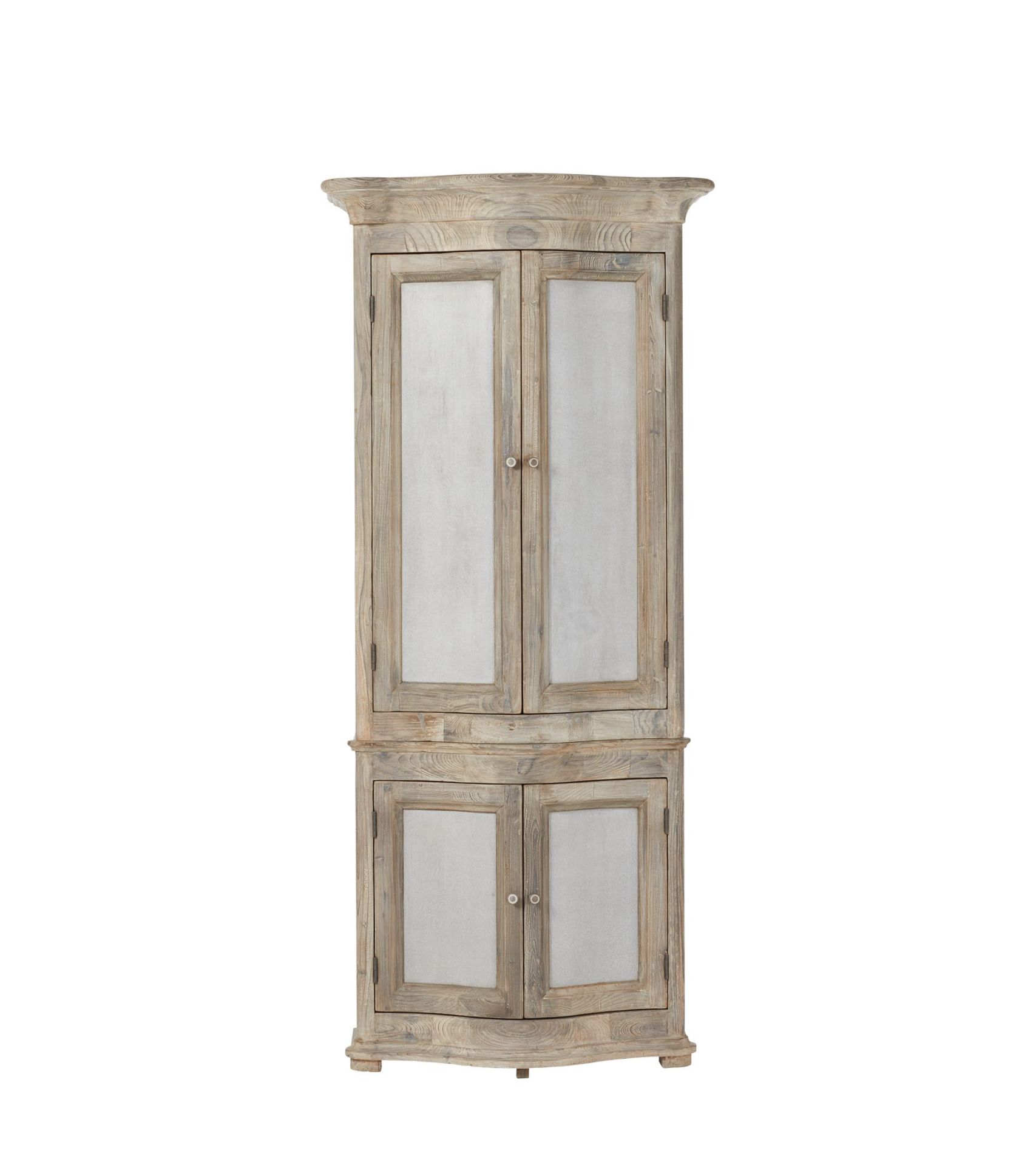 A Gustavian-inspired design, this cabinet has several shelves for storing items such as crockery,