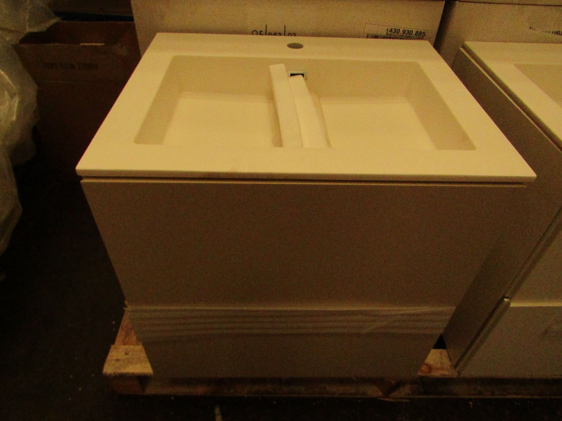 Cosmic - 1-TH Basin With Matte Teckston Vanity Unit ( 600mm ) - New & Unboxed & Displayed.