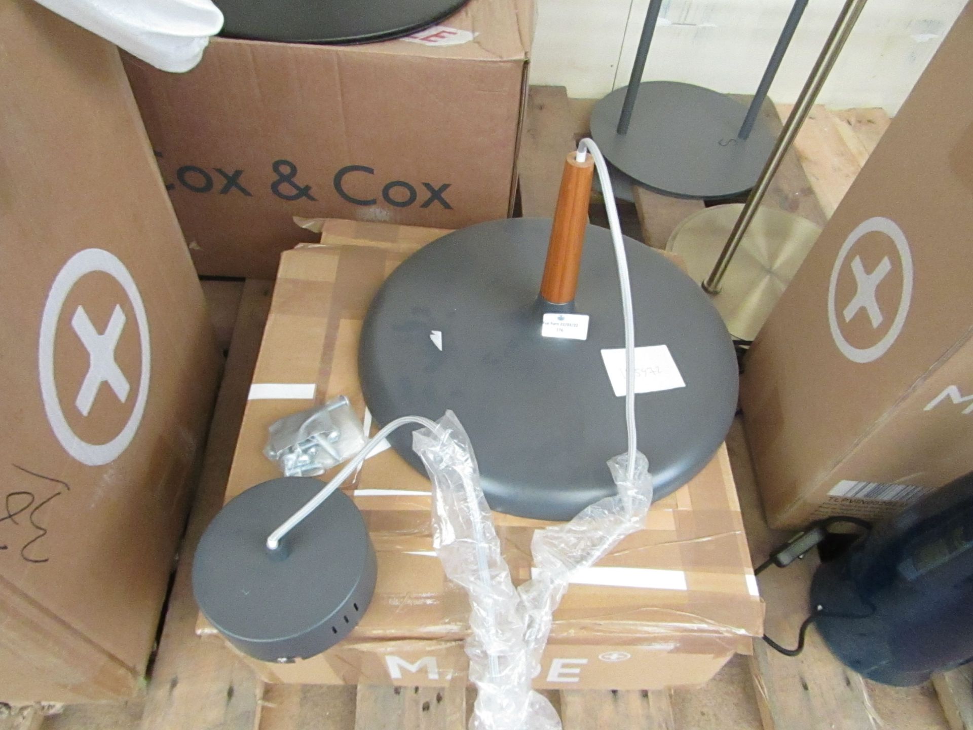 1 x Made.com Tina LED Pendant Lamp Grey RRP £79 SKU MAD-CLPTIN002GRY-UK TOTAL RRP £79 This lot is