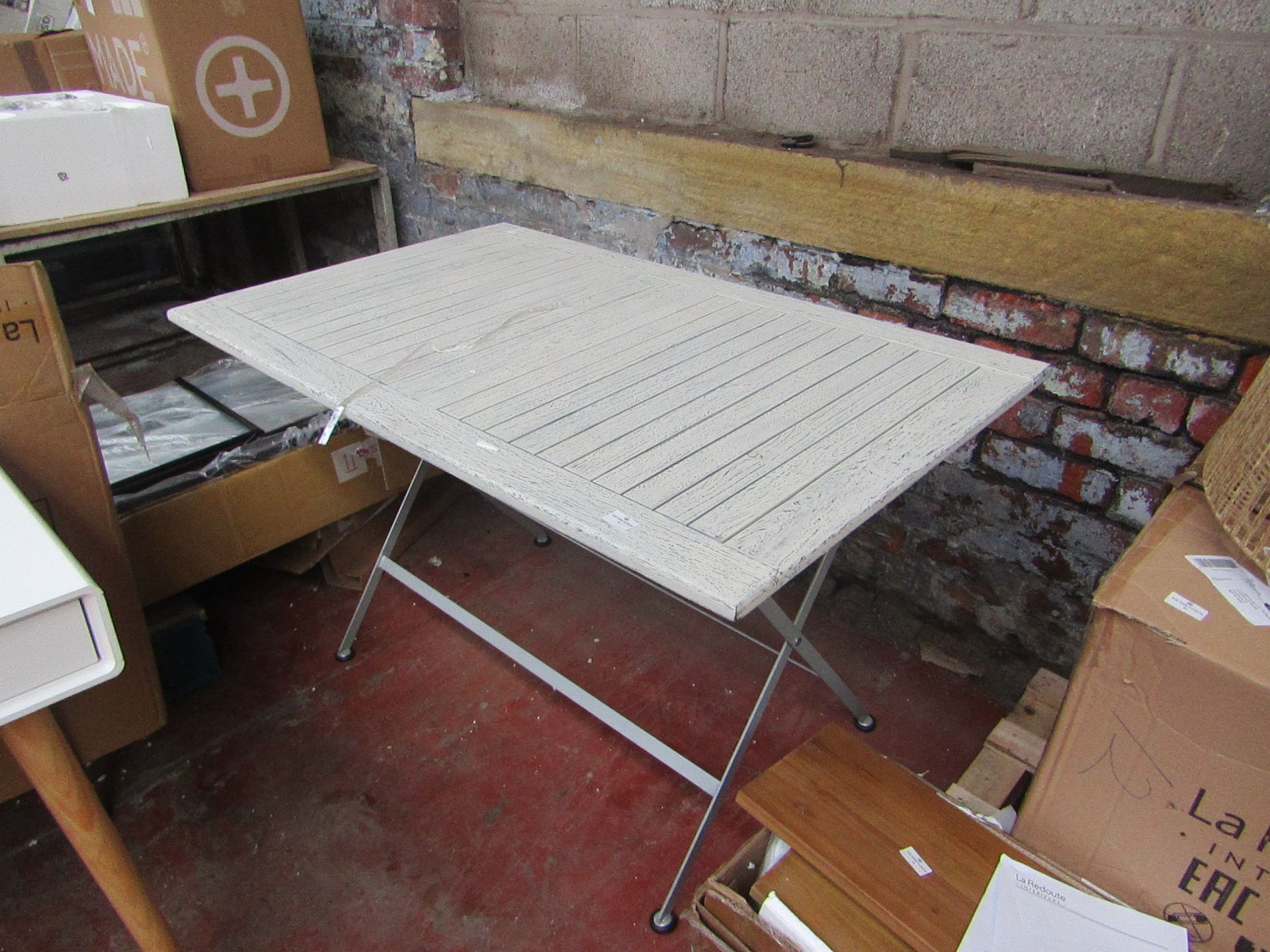 | 1X | COX & COX OUTDOOR GARDEN TABLE | GOOD CONDITION & UNBOXED | WHITE | RRP £- |