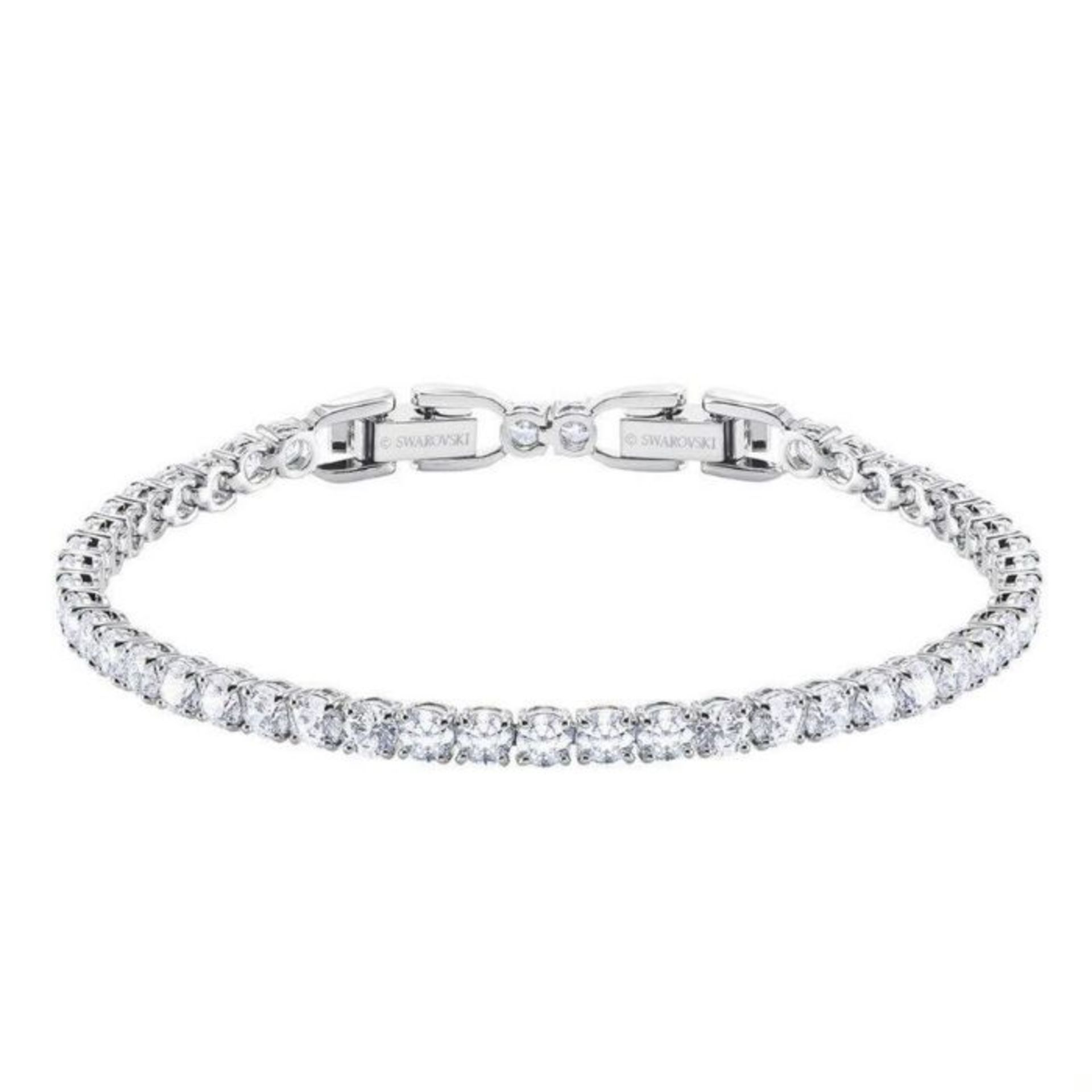 Swarovski 5409771 Tennis Deluxe Round, White, Rhodium plated bracelet, new in presentation box and