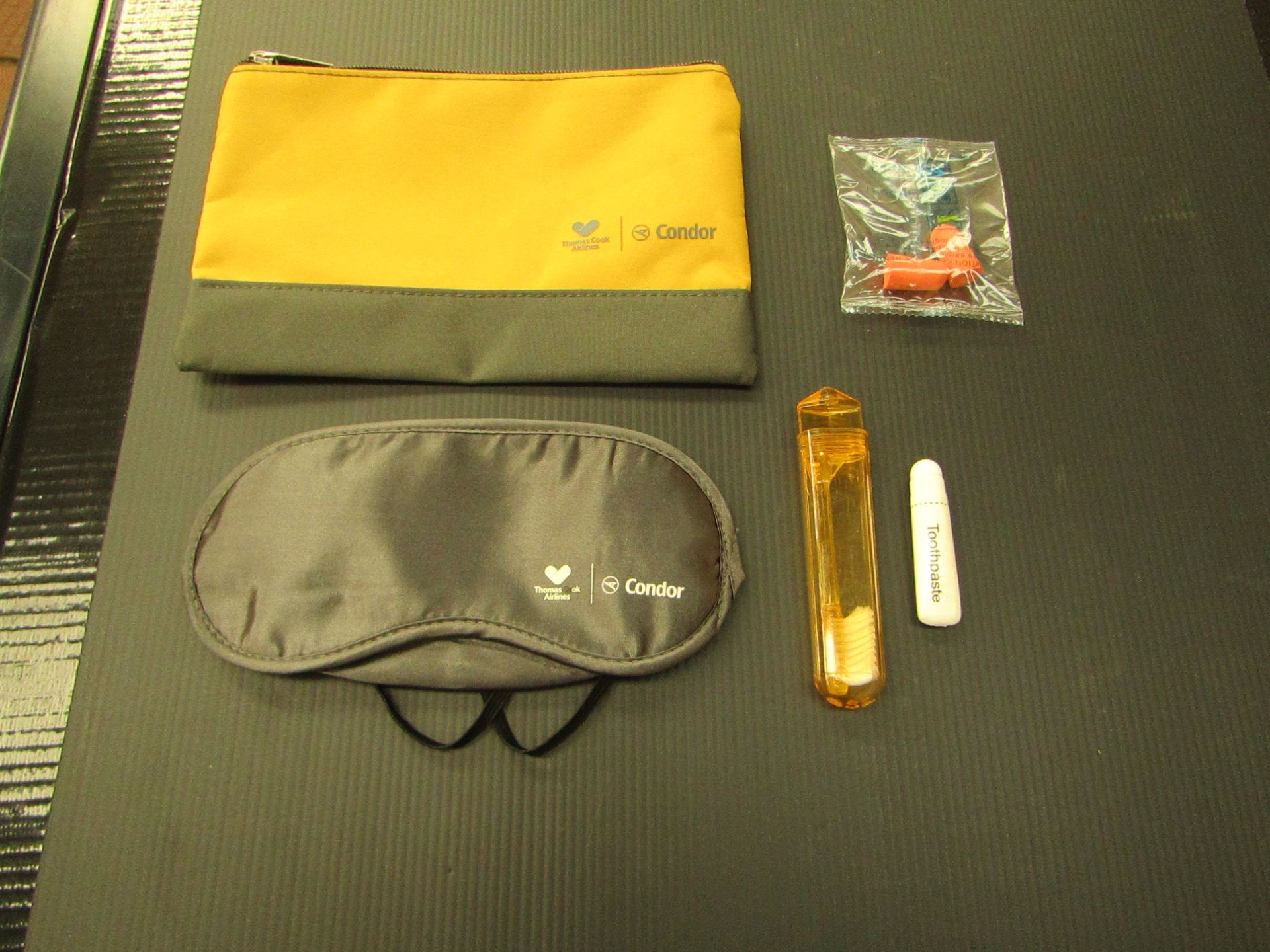 10 X Thomas Cook & Condor Airlines - Amenity Kit - Includes : Eye Sleeping Mask / Ear Buds / Tooth