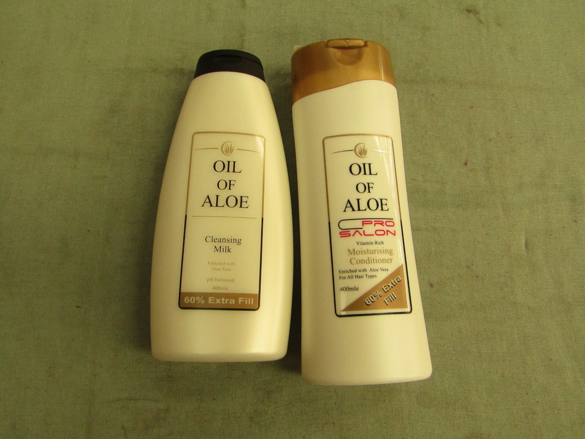 1x OIL OF ALOE - Cleansing Milk Enriched With Aloe Vera - 400ml - New. 1x OIL OF ALOE - Pro Salon