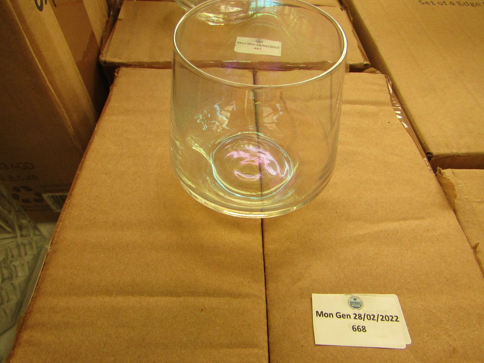 Maison & White - Set of 4 Iridescent Tumblers - Unused & Boxed.