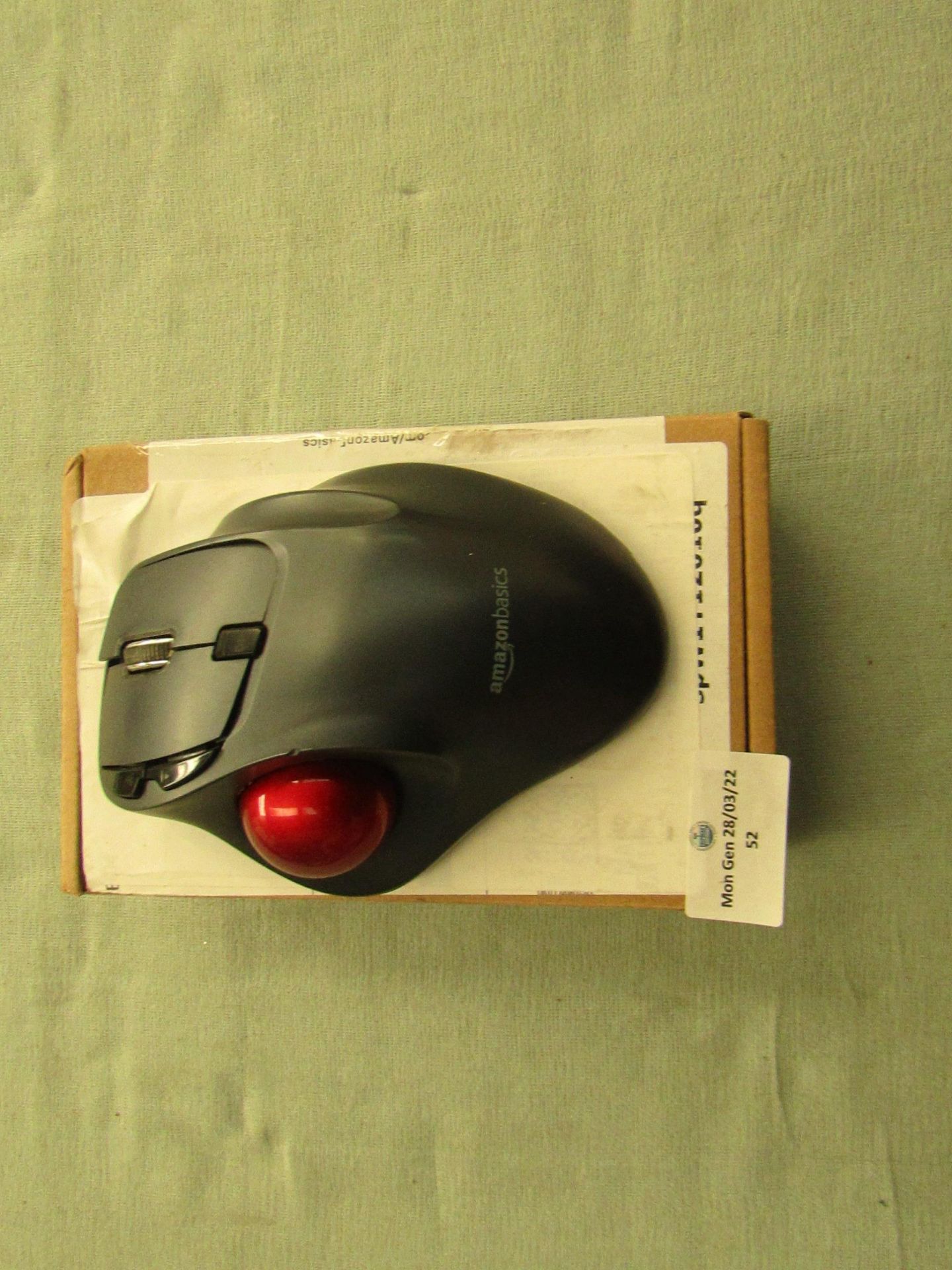 Amazon Basics - Wireless Track Ball Mouse - Untested & Boxed.