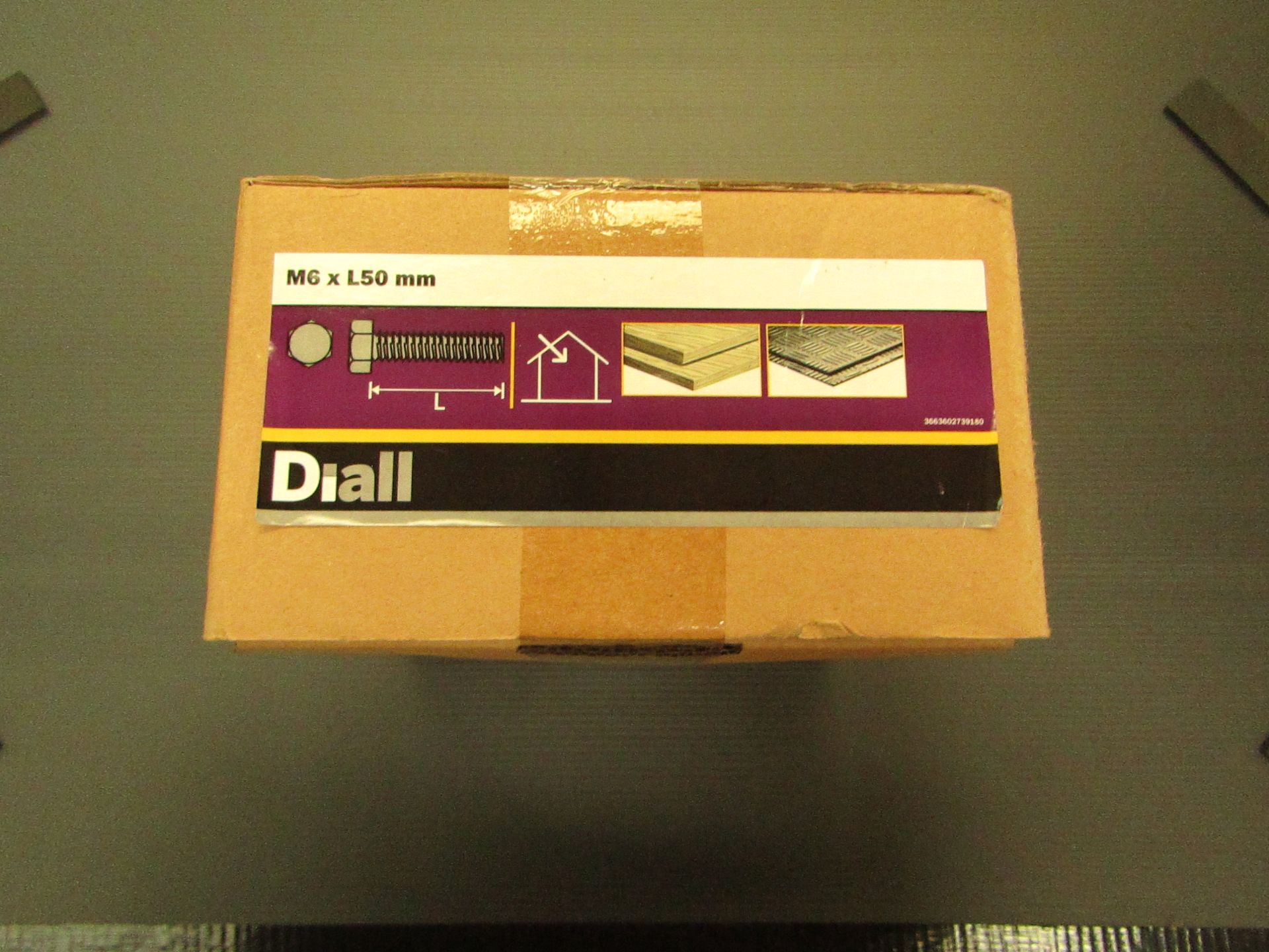 Diall - M6 x L50 mm Hex Bolt 4.8 ZP - 4KG Box - New & Boxed.