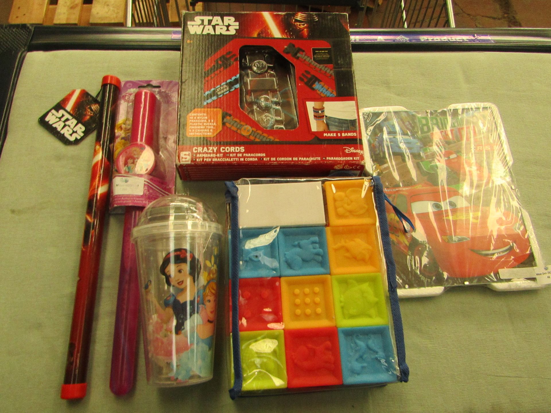 1x Disney - Cars Clip Picture ( 18x24 cm ) - Unused & Packaged. 1x Sambro - Starwars Crazy Cords -