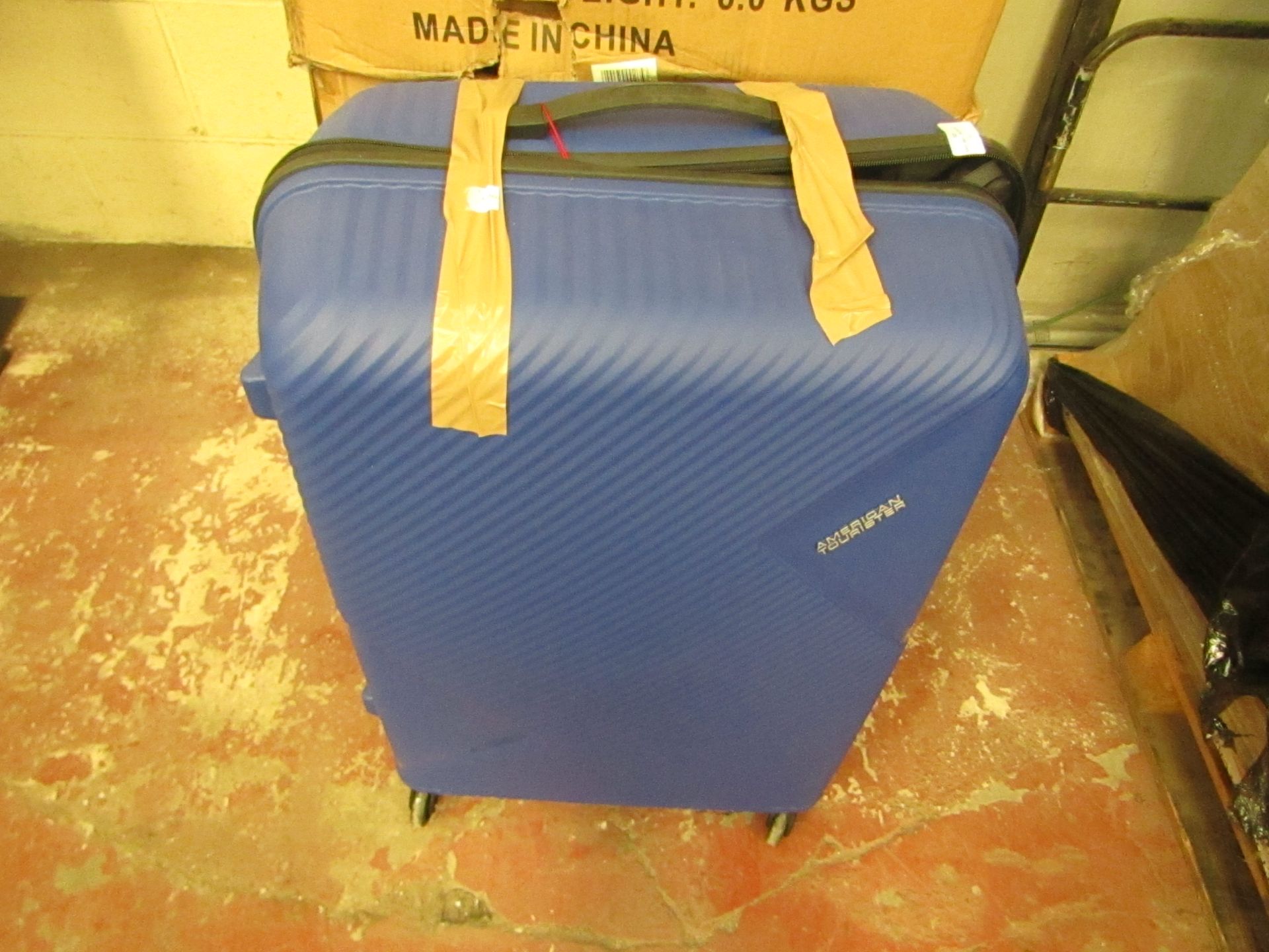 American Tourist - Zakk Large Suitcase ( Blue ) - Zip Damaged.