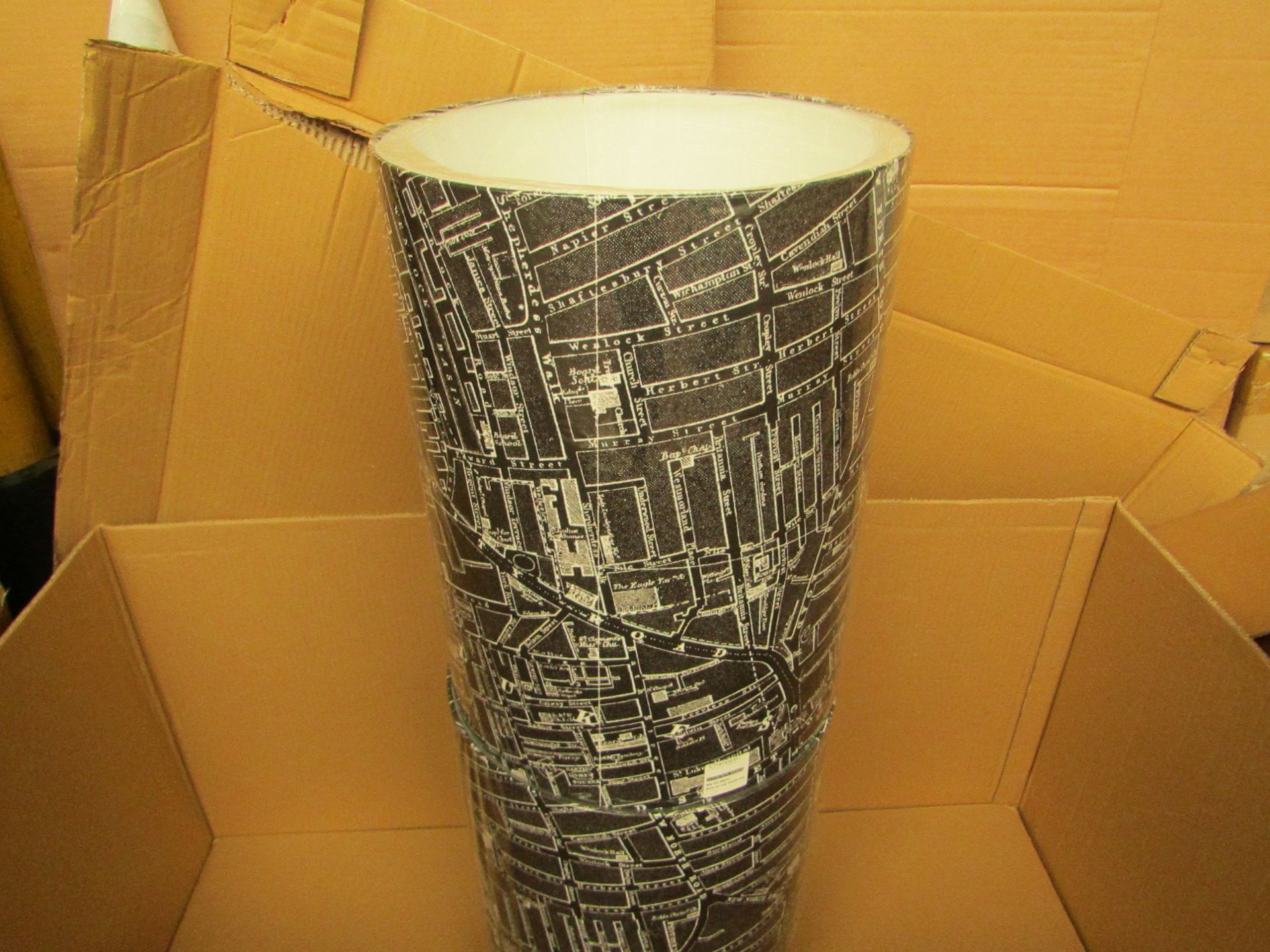 | 2X | CHELSOM LIGHTING LARGE MAP OF LONDON LAMP SHADES | UNCHECKED & UNBOXED | RRP £- |