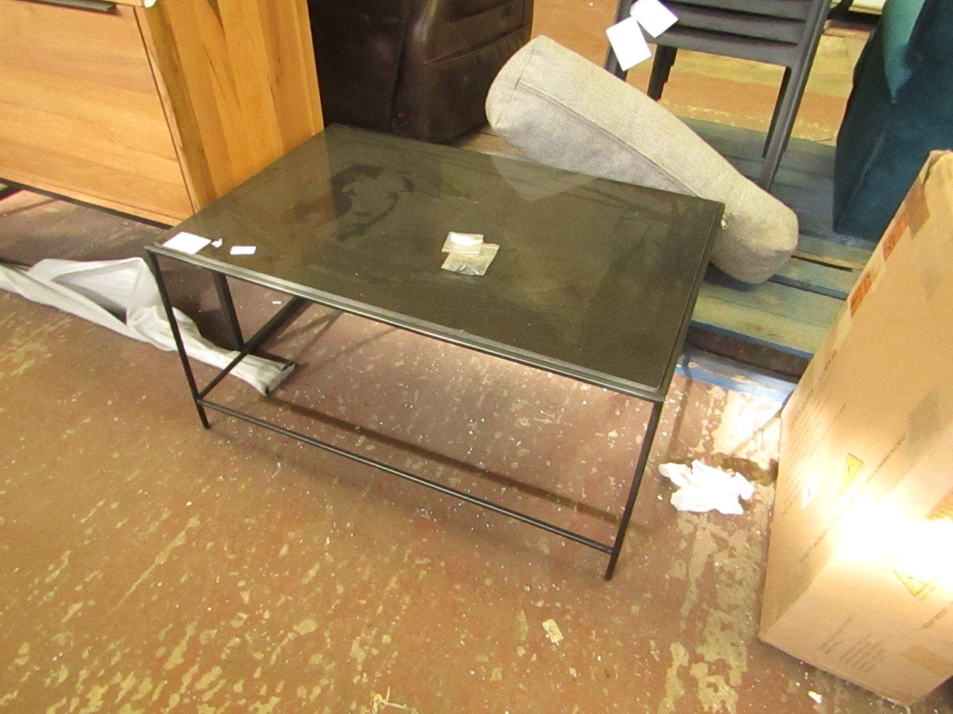 | 1X | COX & COX MARBLE TOPPED METAL FRAMED COFFEE TABLE | GOOD CONDITION | RRP £- |