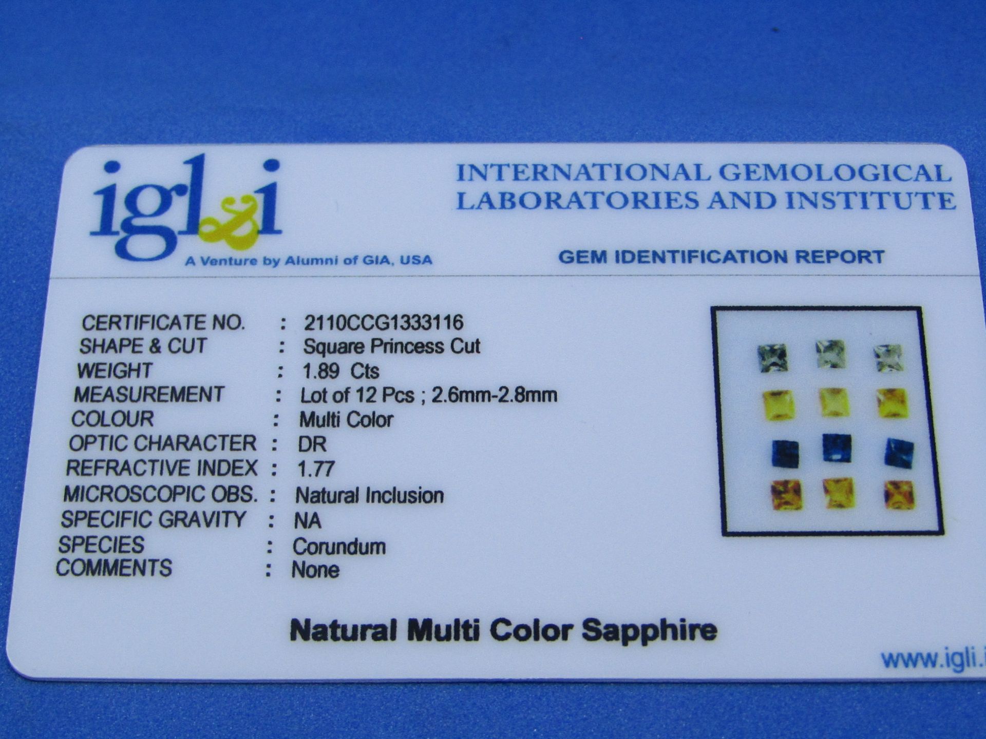 **No Buyers Commission on this lot ** IGL&I CertifiedÿNatural Sri Lanka Sapphire - 12 Pieces - 1. - Image 2 of 3
