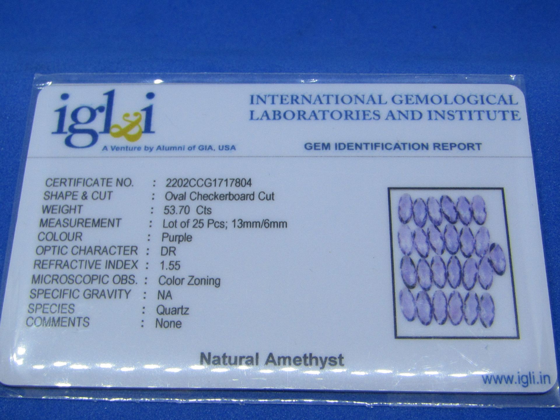 **No Buyers Commission on this lot ** IGL&I CertifiedÿNatural Brazilian Amethyst - 25 Pieces - 53.00 - Image 2 of 3