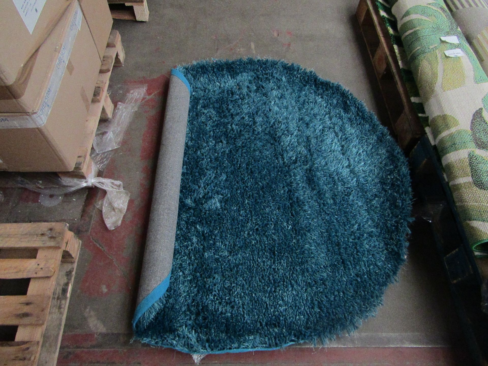 | 1X | LADEROUTE DOROTA TUFTED TEAL ROUND RUG, DIAMETER 133CM | UNCHECKED | RRP £95 | PALLET -