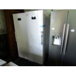 Sharp tall freestanding Freezer, Looks unused but one of the glass shelves has smashed inside,