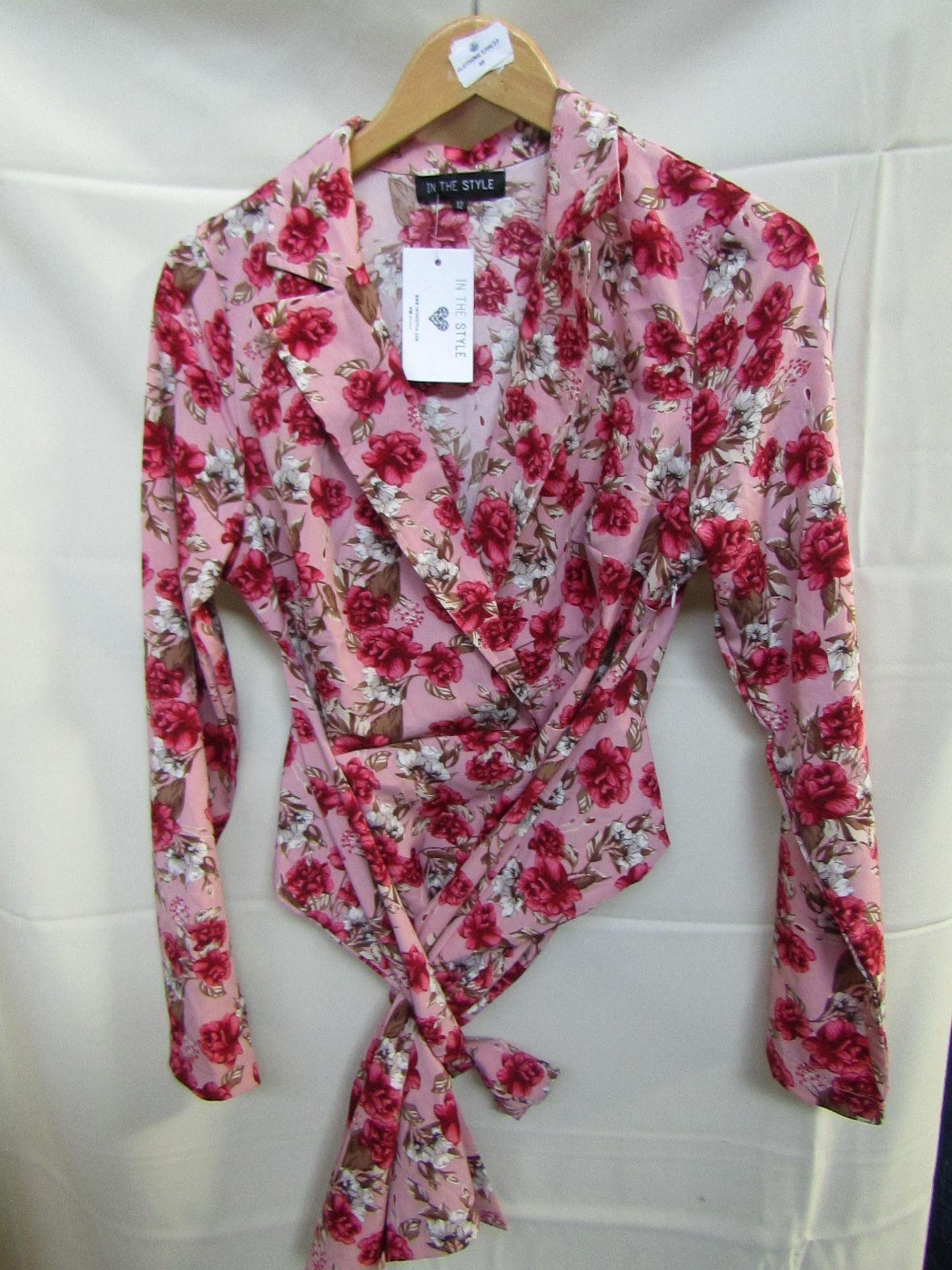 In The Style wrapped front Blouse, Size 12, Sample