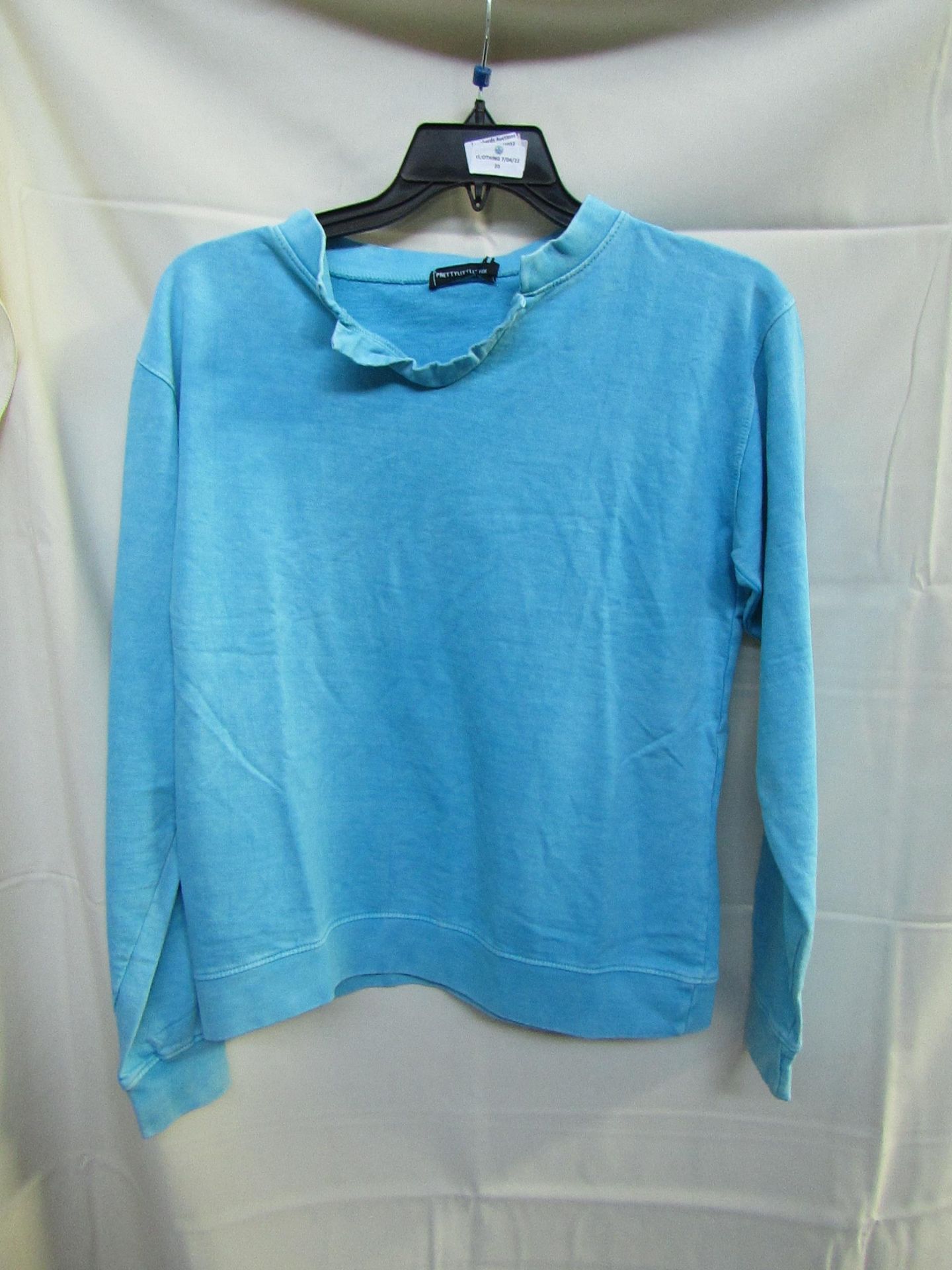 Pretty Little things v neck Acid washed sweat shirt, size 8, sample