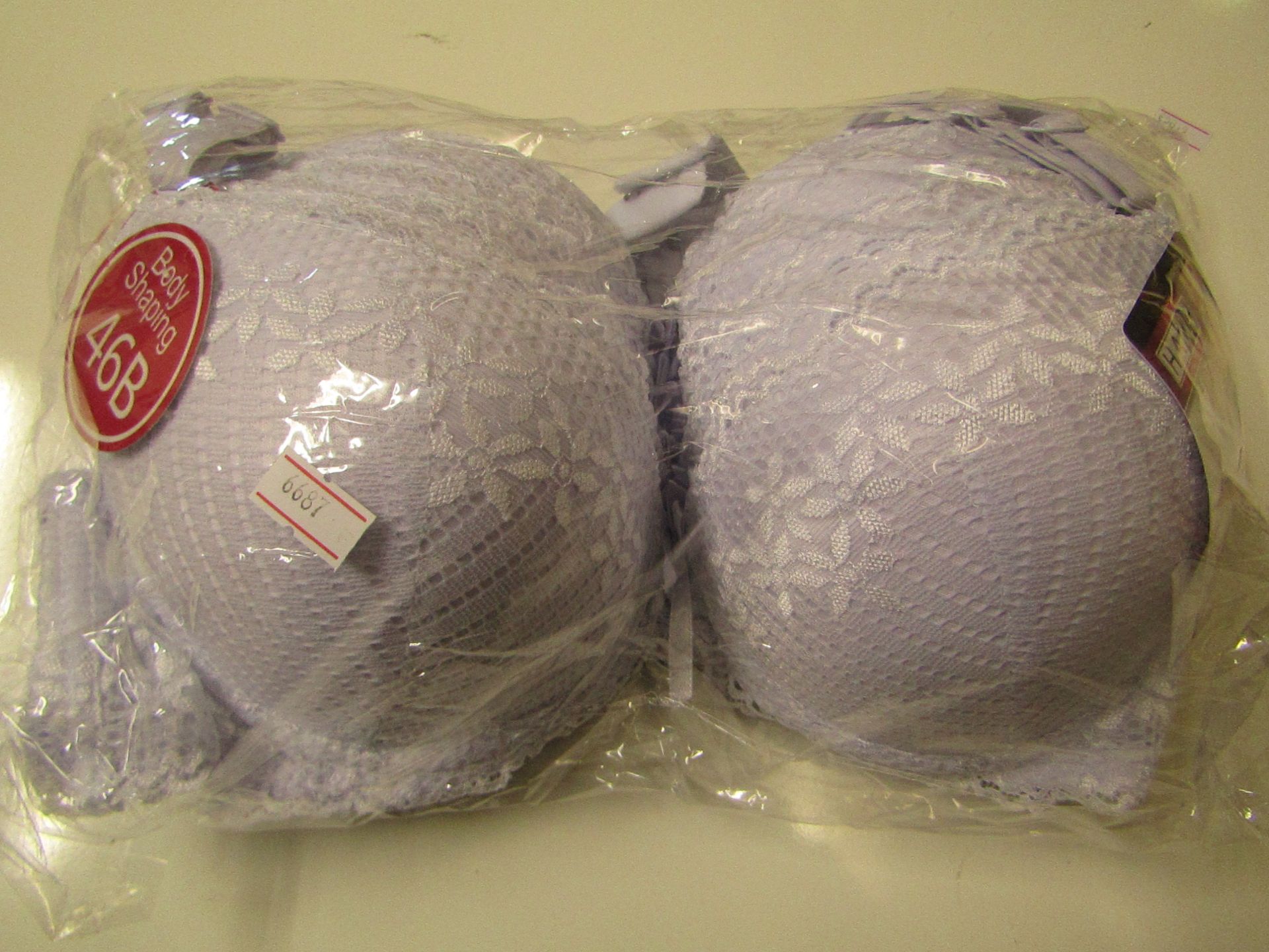 6 X Hana Padded Bra"s White Sizes 36 B to 46 B All New & Packaged