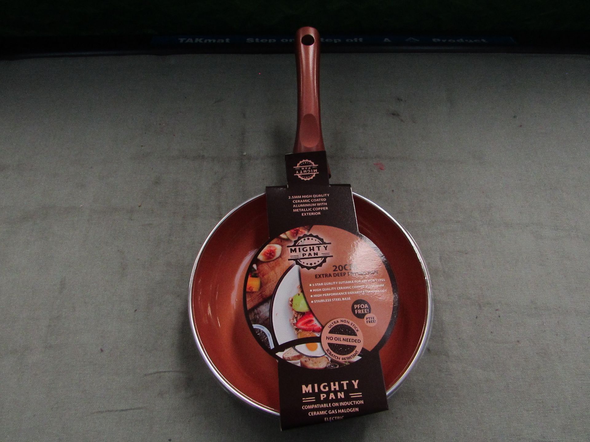 Mighty Pan - Extra Deep Non-Stick Scratch Resistant - Copper ( 20cm ) Frying Pan - New & Boxed.