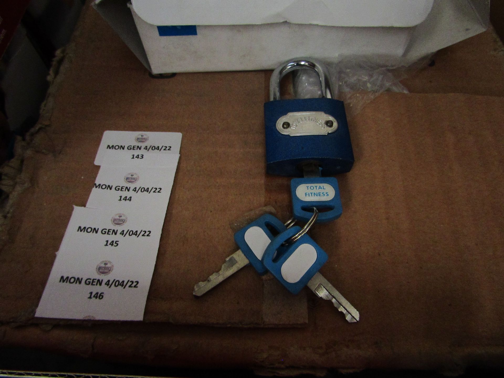 6x Total Fitness - Locker Padlock ( Includes 3 Spare Keys Per Lock ) - Unused & Boxed.