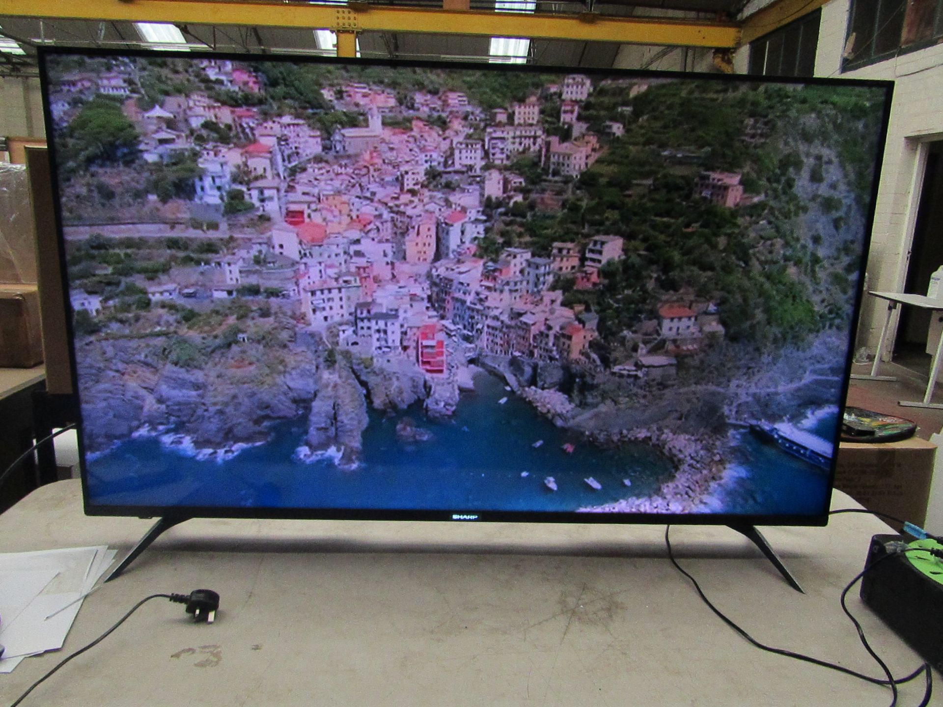 SHARP - LC-60UI9362K - Ultra HD (4K) TV - Tested Working, However TV Has Shadow Present On Left-Hand