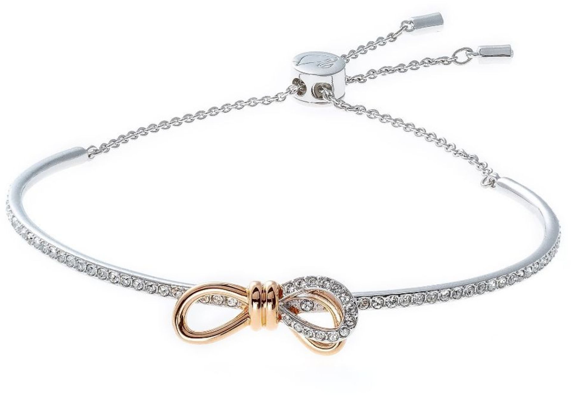 Swarovski 5447079 lifelong Bow Crystal and mixed metal bracelet, new in presentation box and gift