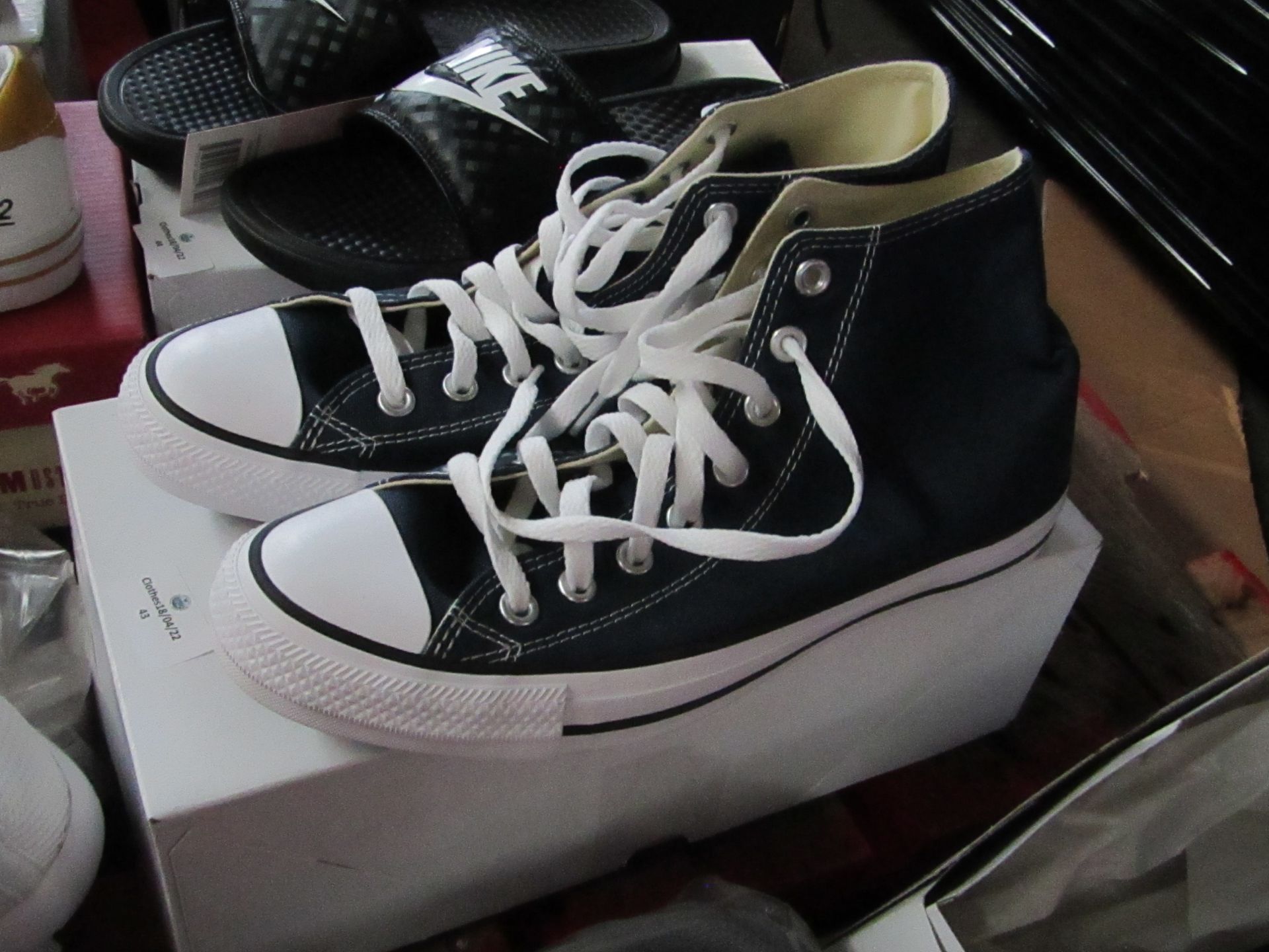 Converse All Stars Navy Canvas Hi Top Trainers, new, szie 7.5