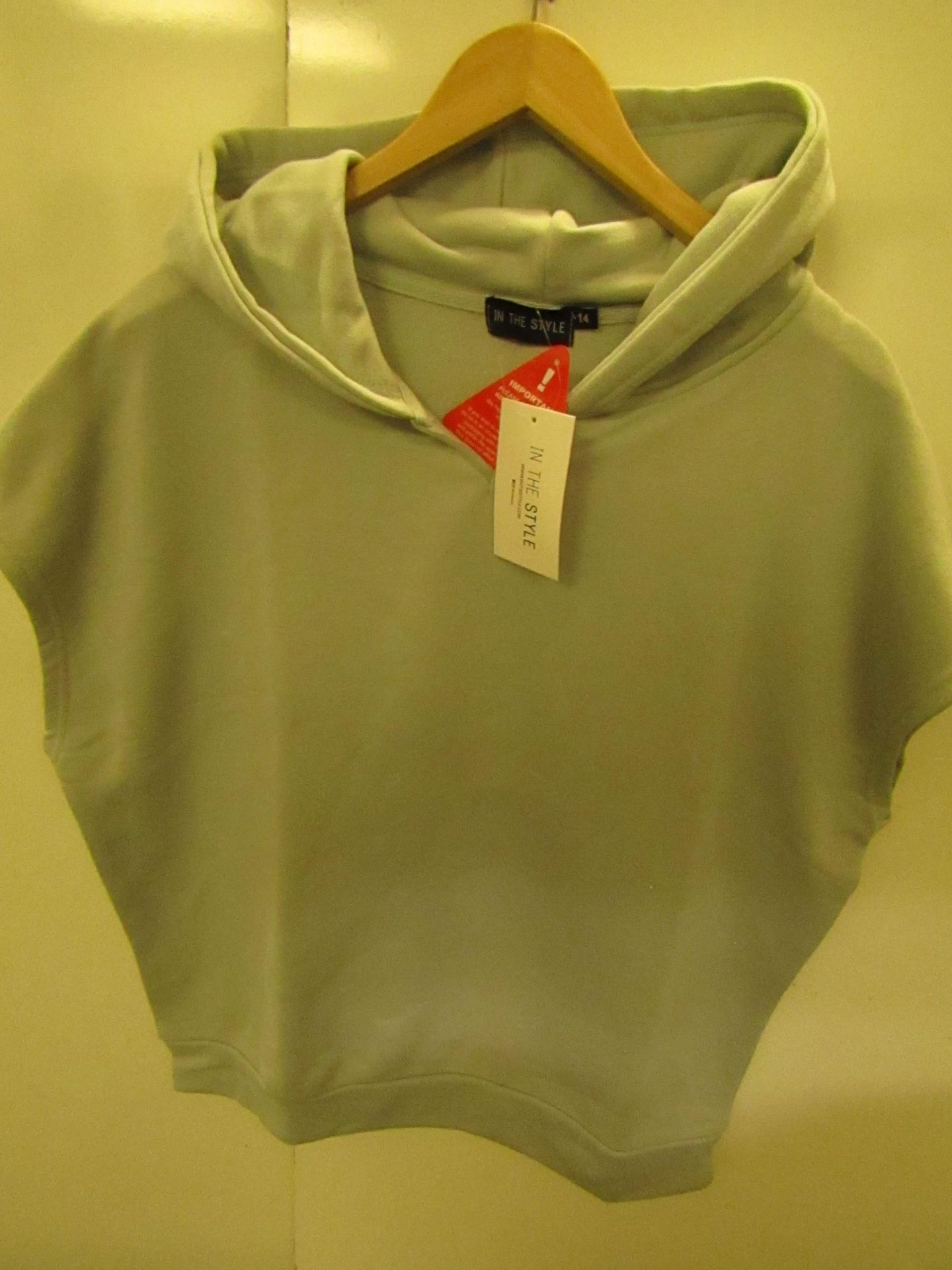 In The Style Sleeveless Hooded Top Grey Size 14 New With Tags