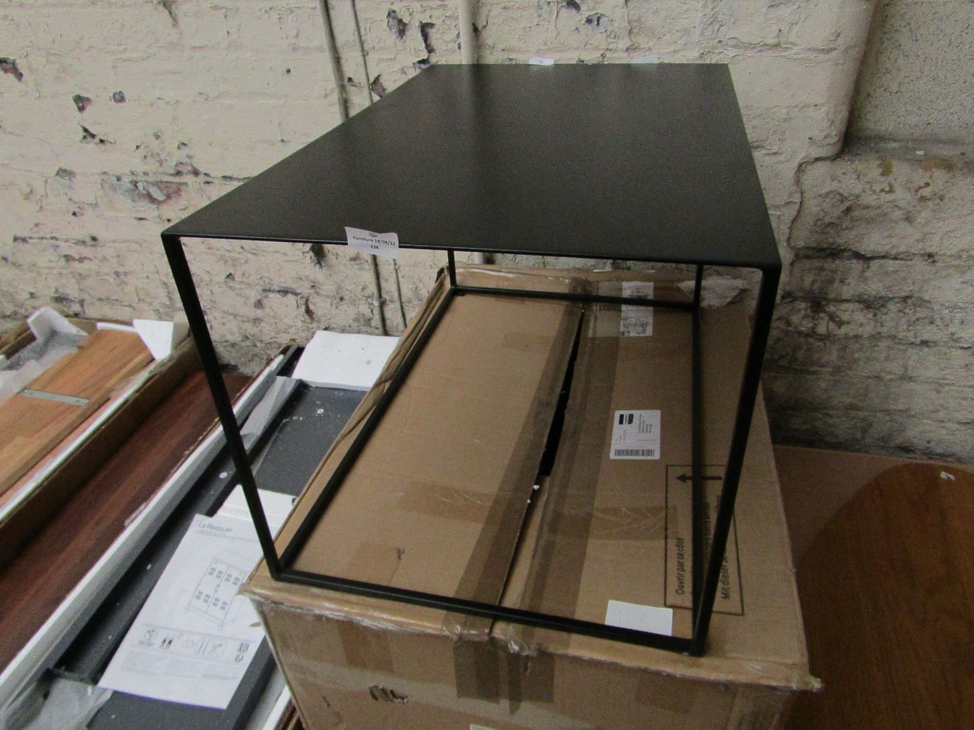 | 1X | LA REDOUTE ROMY LARGE RECTANGULAR SIDE TABLE BLACK METAL | GOOD CONDITION & BOXED | RRP £
