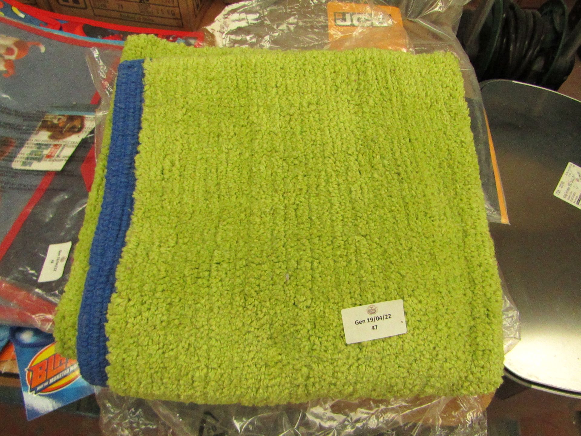 2x Unbranded - Bathroom Rug ( Green & Blue ) - 80x50cm - Unused & Packaged.