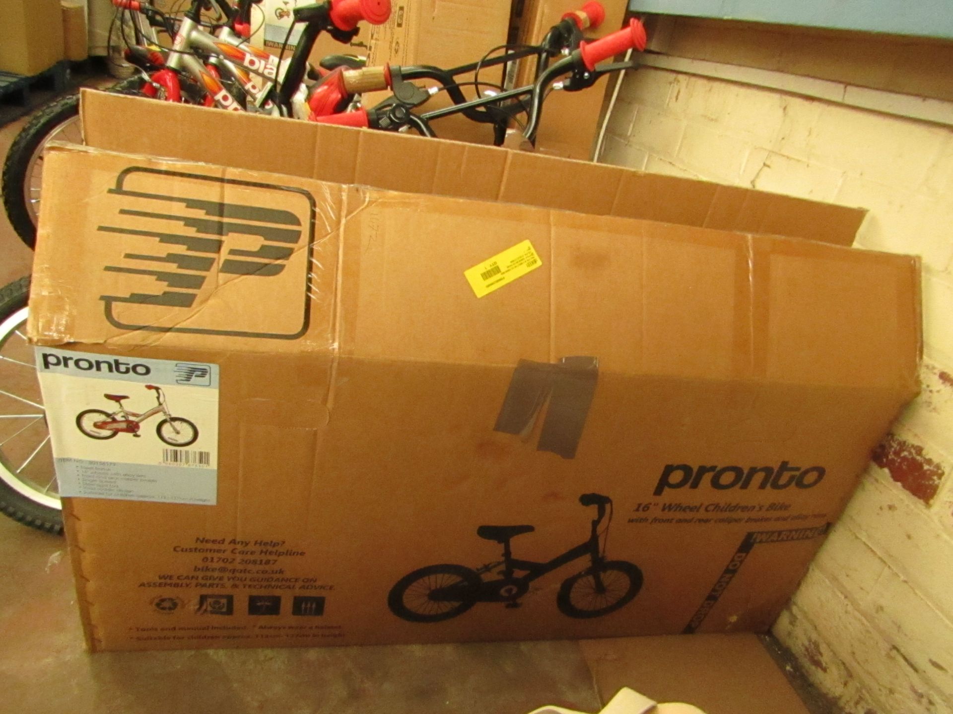 | 1X | PRONTO 16 INCH CHILDREN BICYCLE | USED CONDITION UNCHECKED & BOXED | NO ONLINE RESALE | SKU -