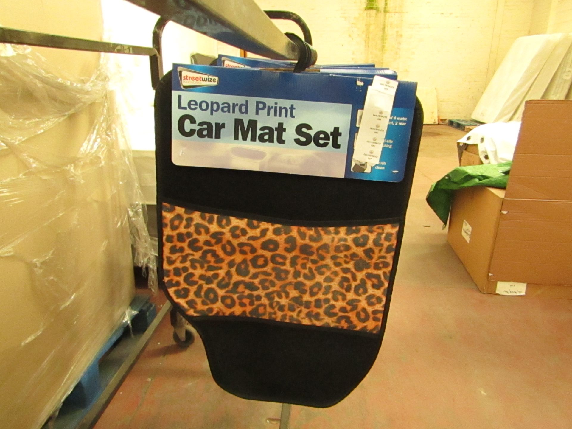 Streetwize - Leopard Print Full Car Mat Set - Unused.