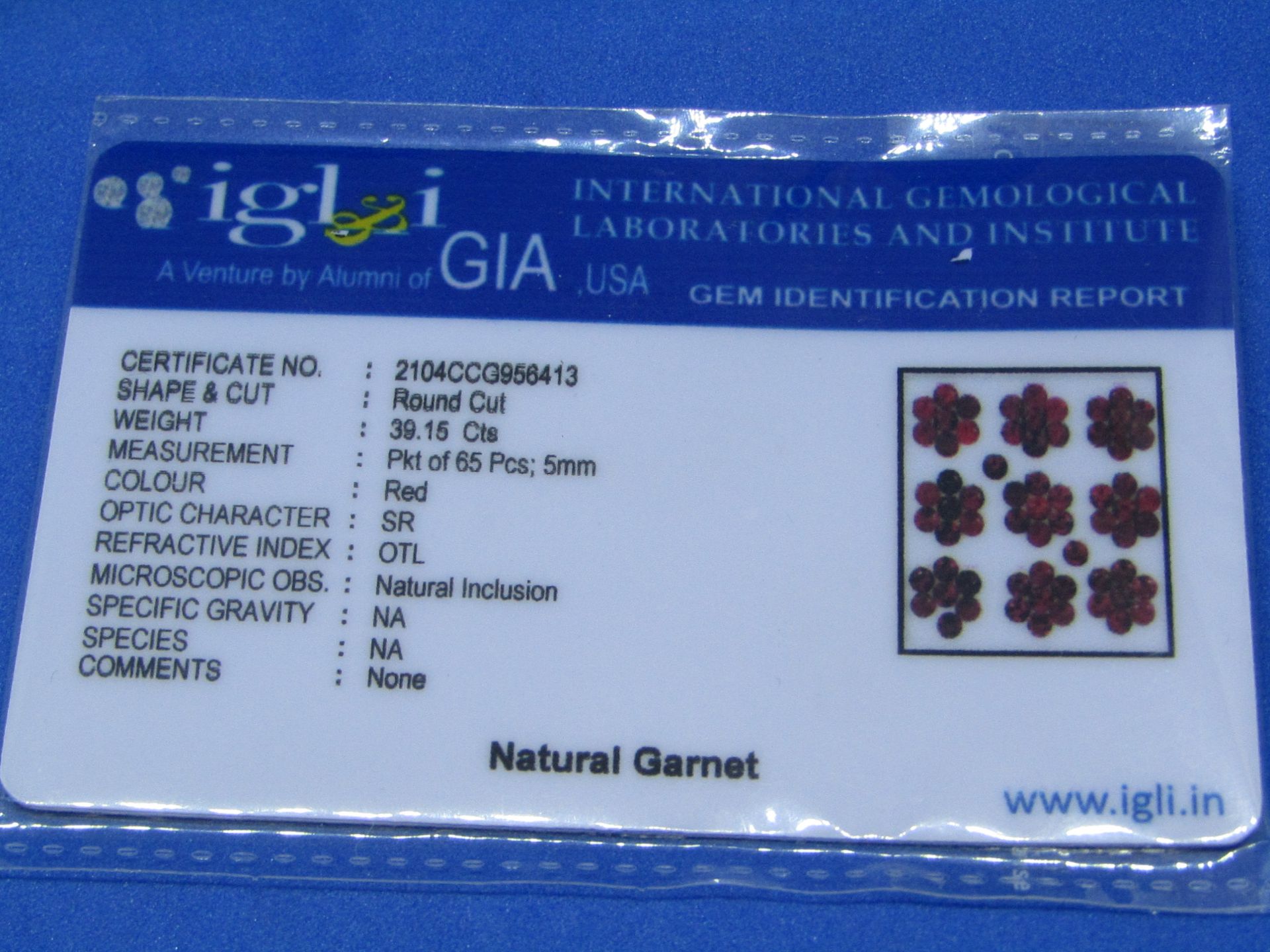 **No Buyers Commission on this lot ** IGL&I Certified˜Natural Hessonite Garnet (Untreated) - 65 - Image 2 of 3