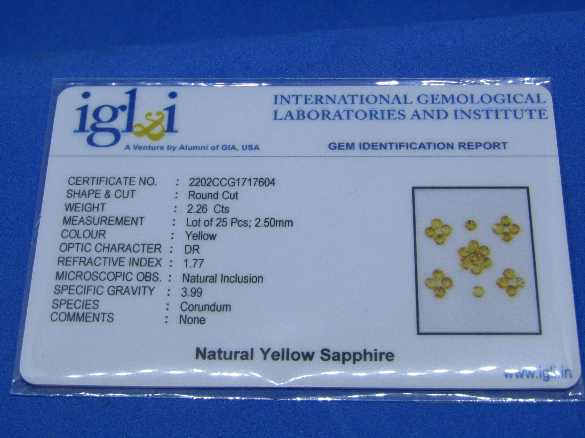 * **No Buyers Commission on this lot ** IGL&I certified˜Natural Sri Lanka Sapphire ( Unheated - - Image 2 of 3