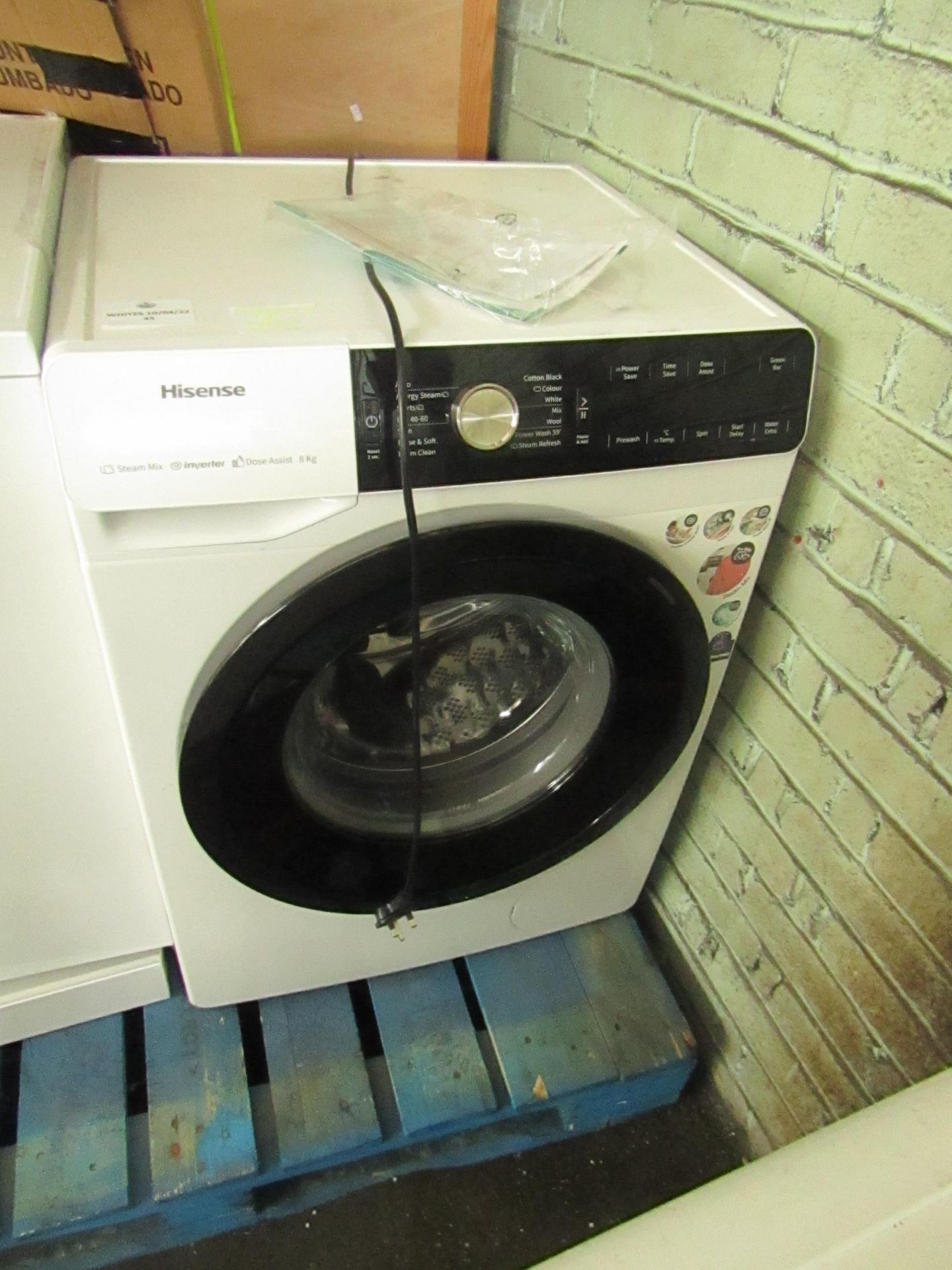 Hisense - Steam Mix Inverter Dose Assist 8kg Washing Machine - No Visible Damages - Powers On &