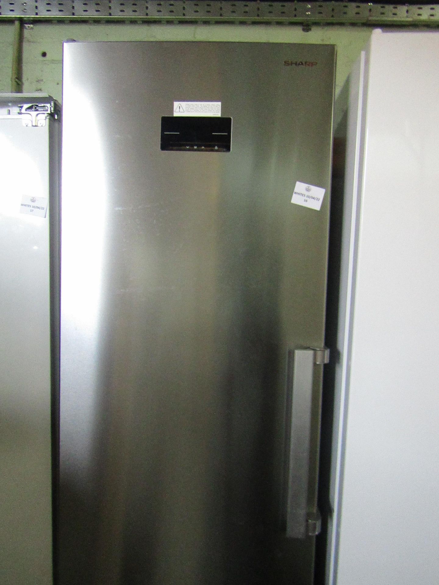 Sharp Tall Silver Freestanding Freezer -