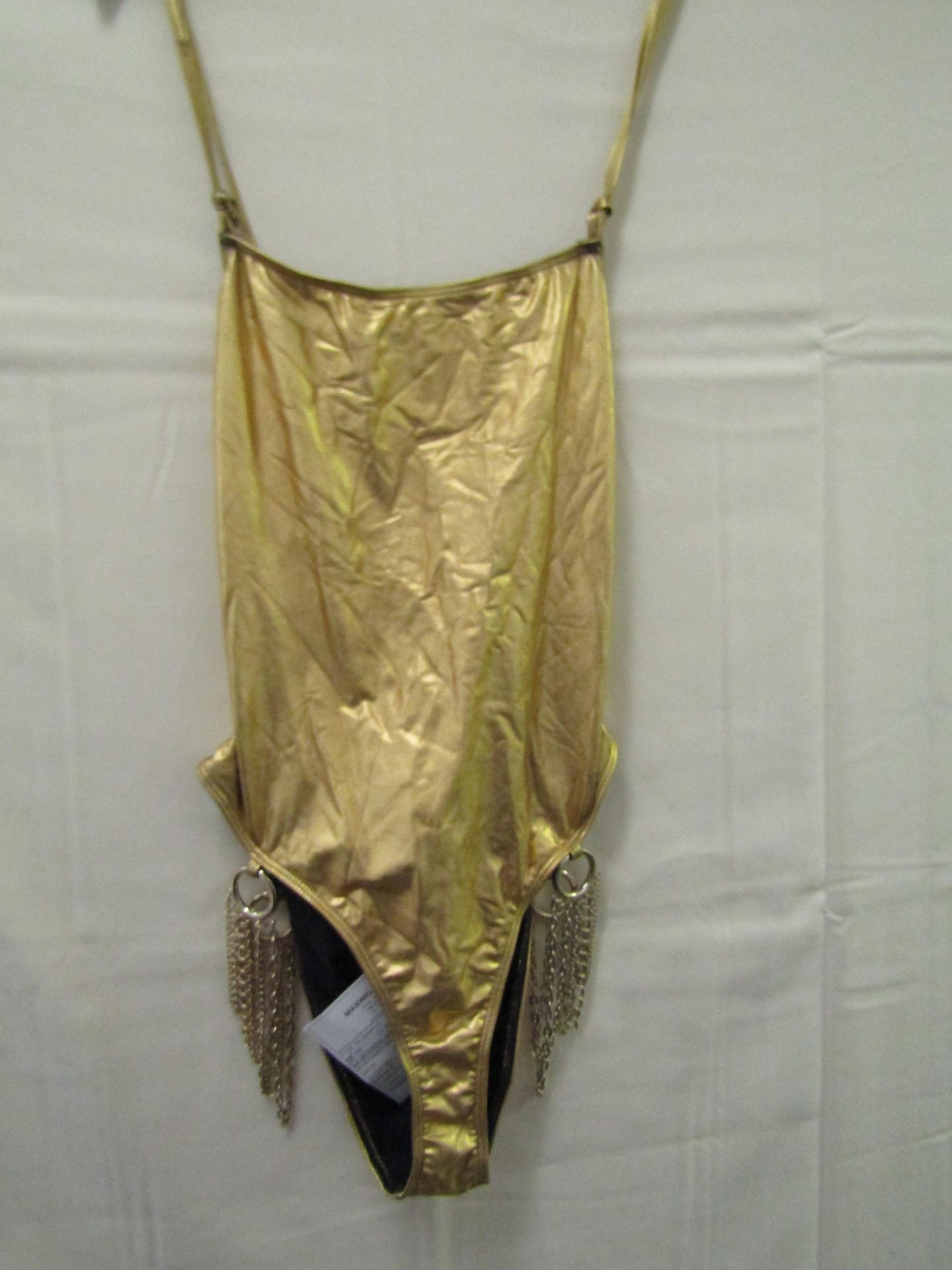 boo Hoo LadiesGold Swimming costume, size 10, sample