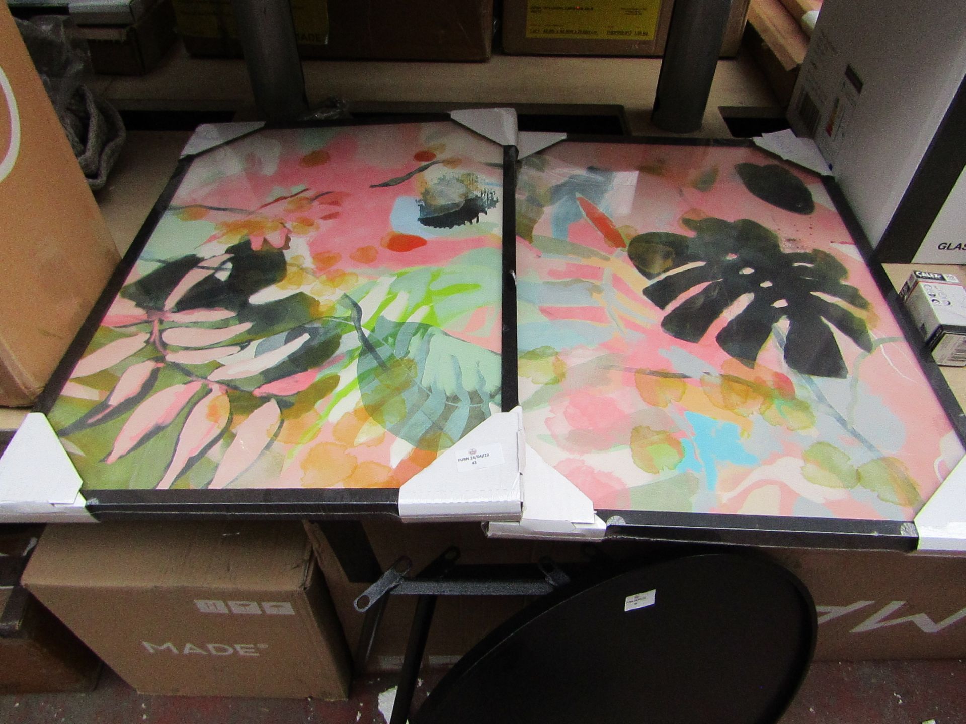 1 x Made.com Tropical Summer Set of 2 Framed Prints by Ana Rut Bre A2 RRP £159.00 SKU MAD-