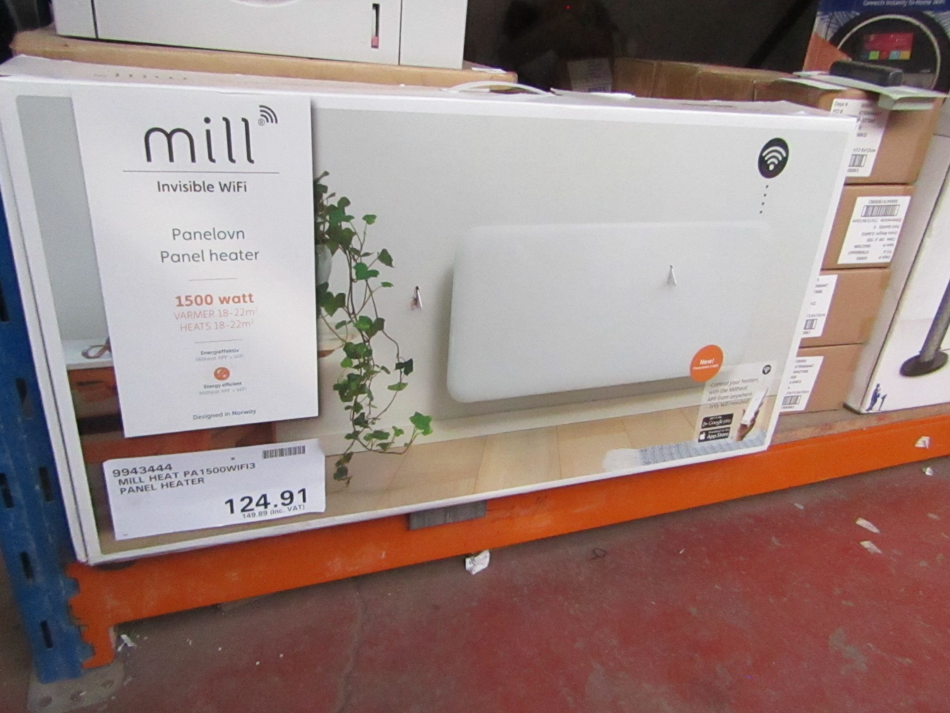 Mill - Heat 1500w WIFI Panel Heater - PA1500WIFI3 - Untested & Boxed. RRP £149.89 @Costco.