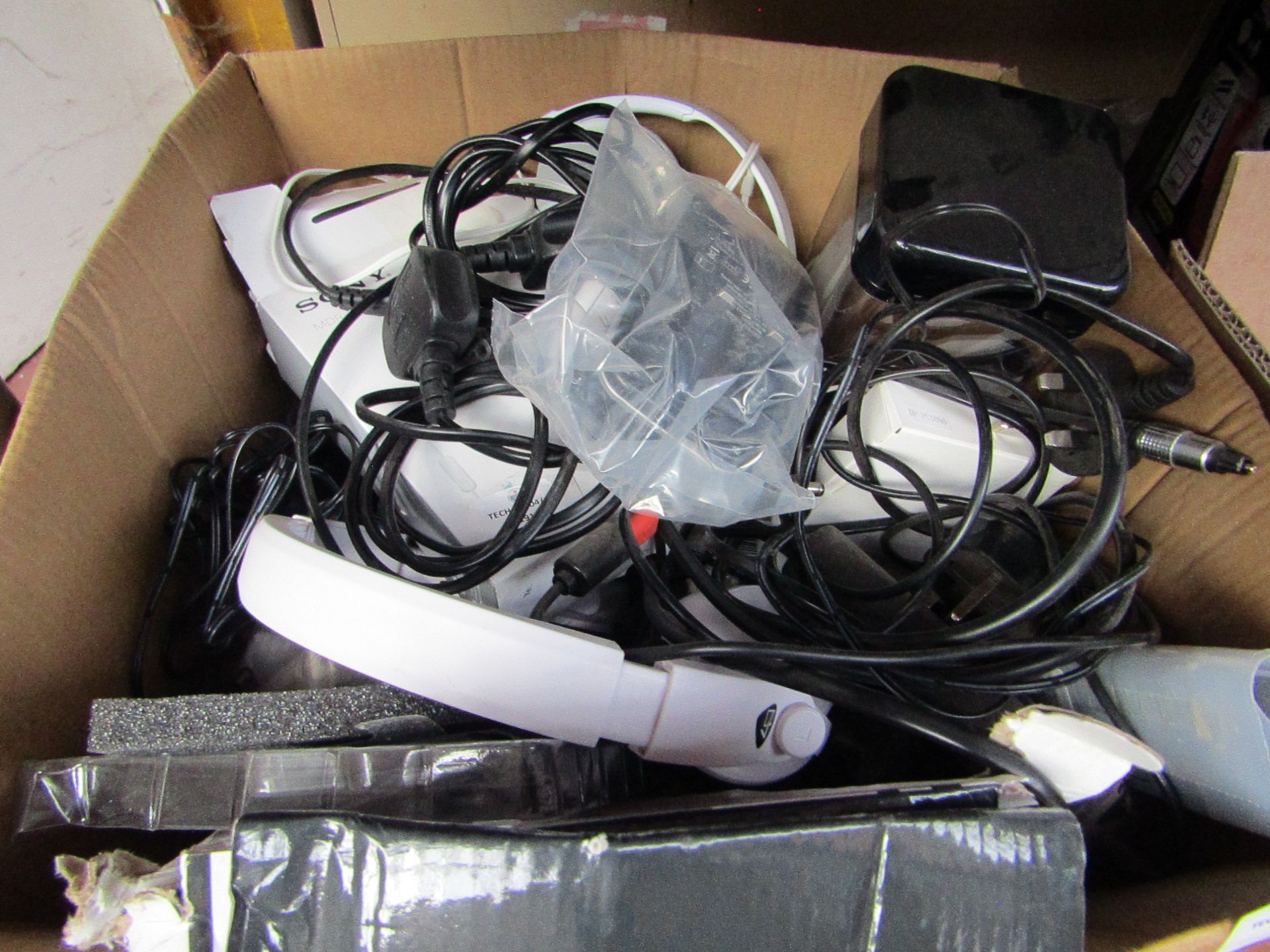 1x Box Containing Salvage Electricals Being : Damaged, Loose Or Missing Packaging.