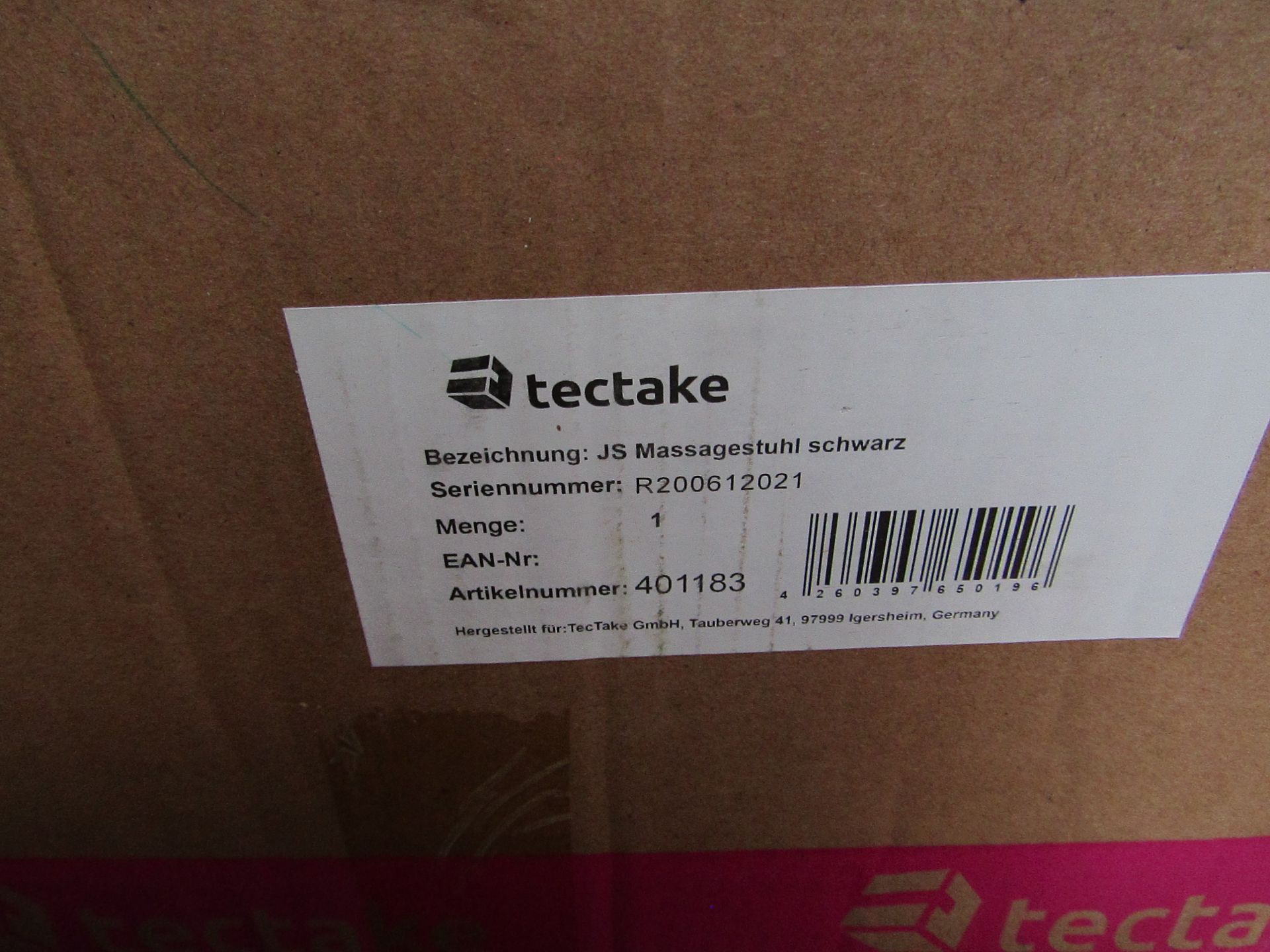 Tectake - Massage Chair Made Of Artificial Leather Black - Boxed. RRP £95.99 - Image 2 of 2