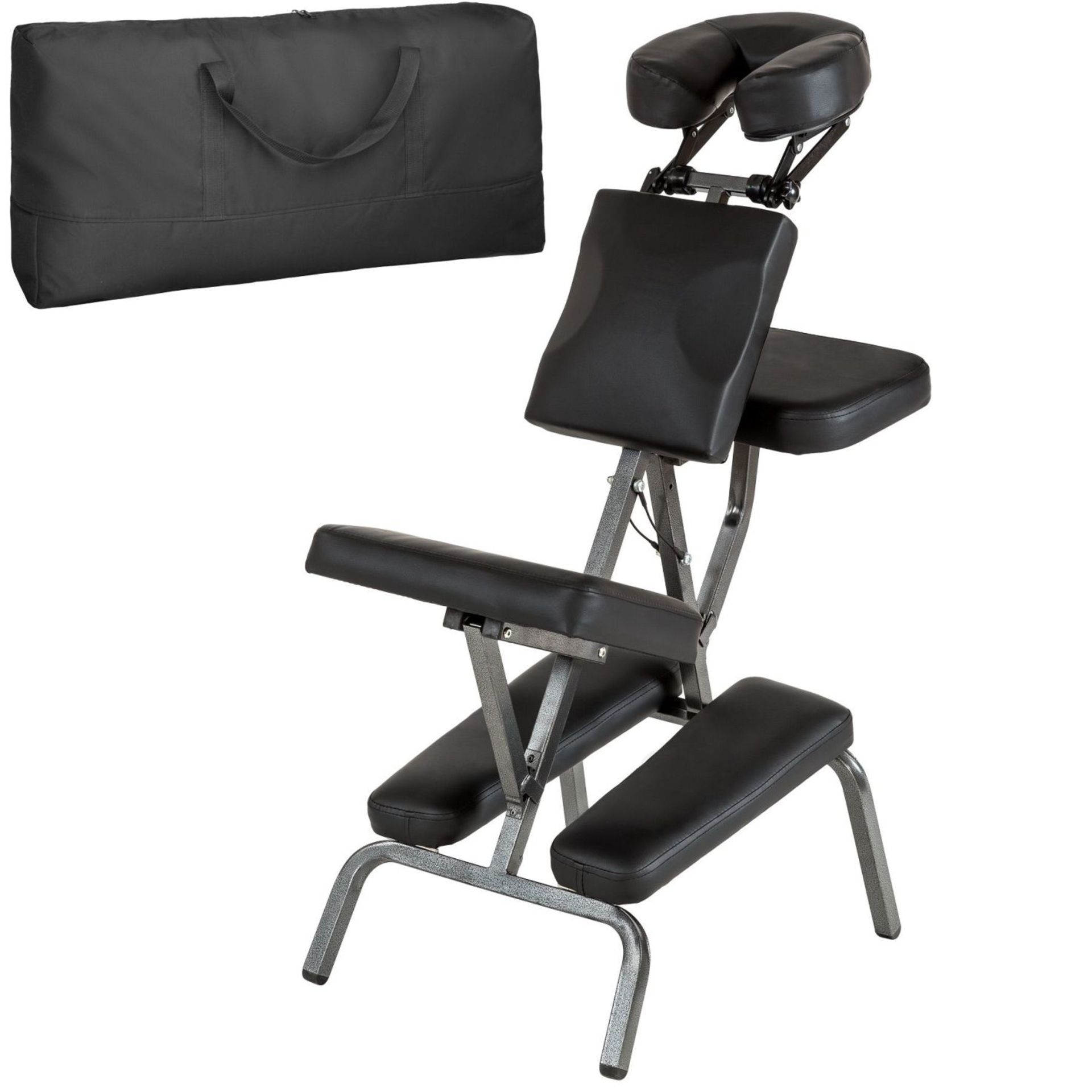 Tectake - Massage Chair Made Of Artificial Leather Black - Boxed. RRP £95.99