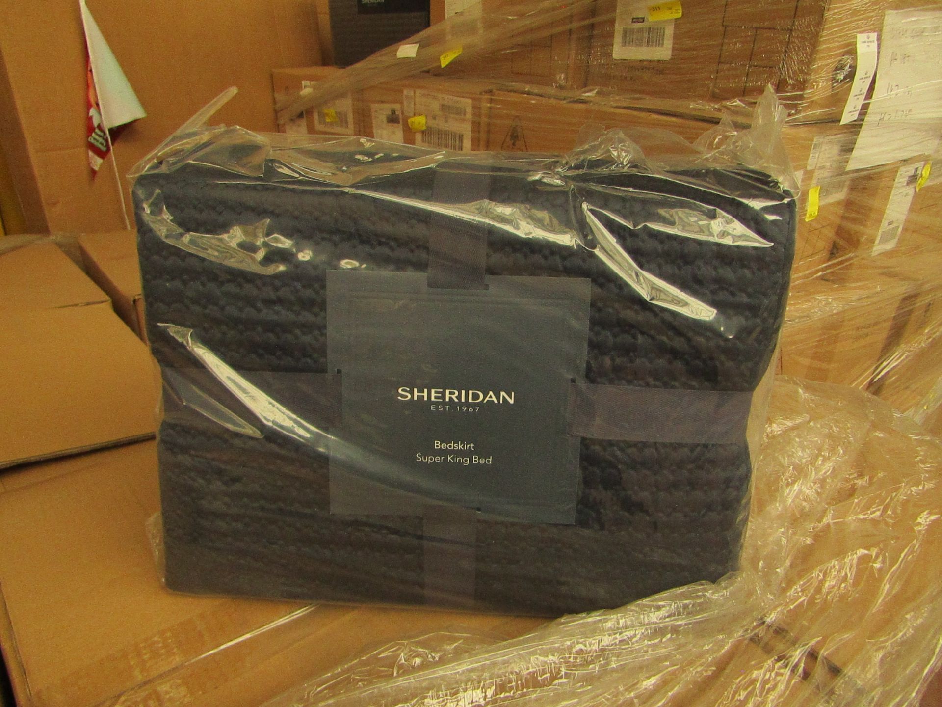 1 x Sheridans UK Bedskirt Christobel Midnight Super King, Brand New RRP ô?70 SKU SHE-SH32KF749