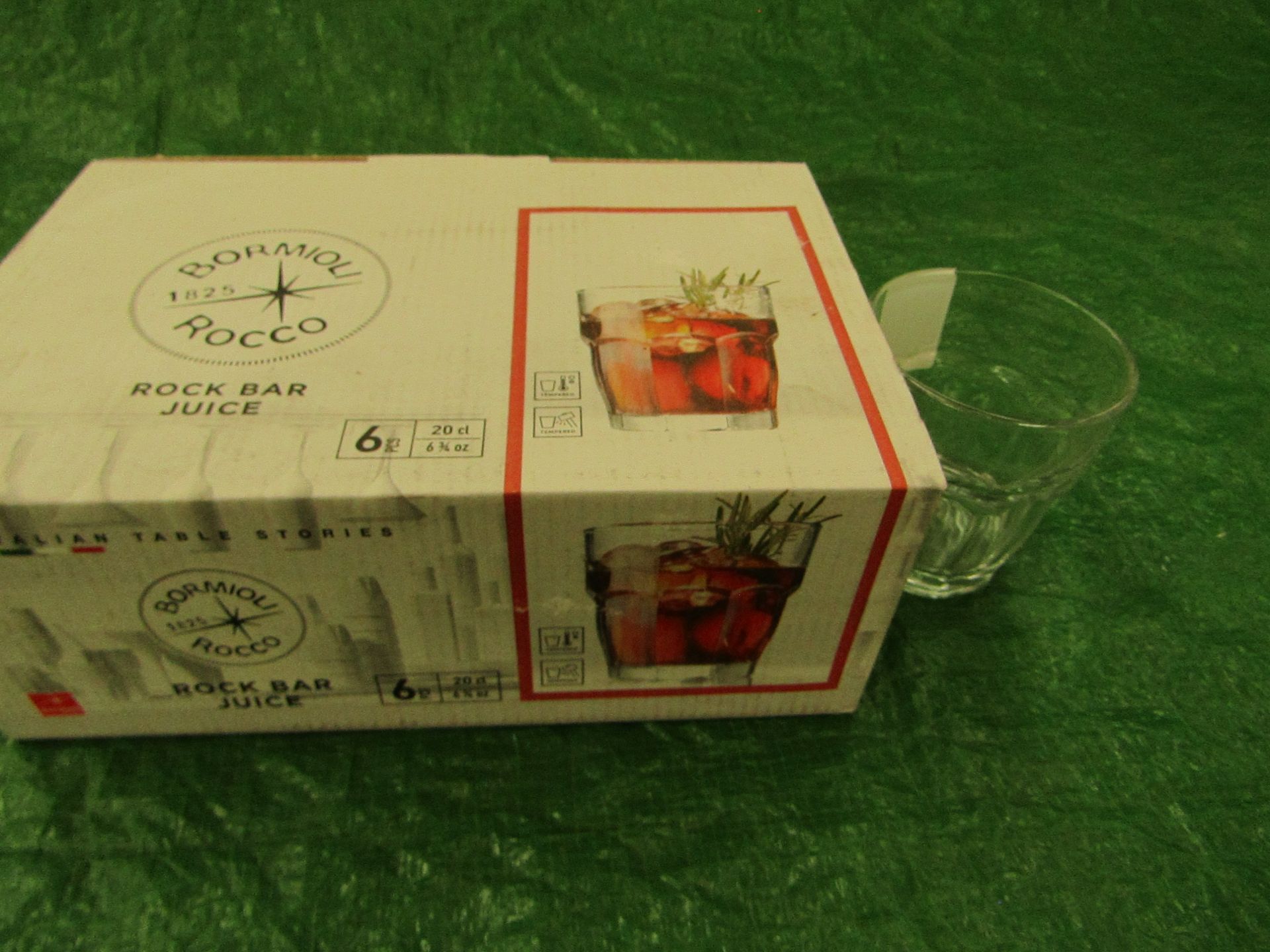 Bormioli Rocco - Rock Bar Juice Set of 6 Tumbler Glasses - 20 Cl - New.