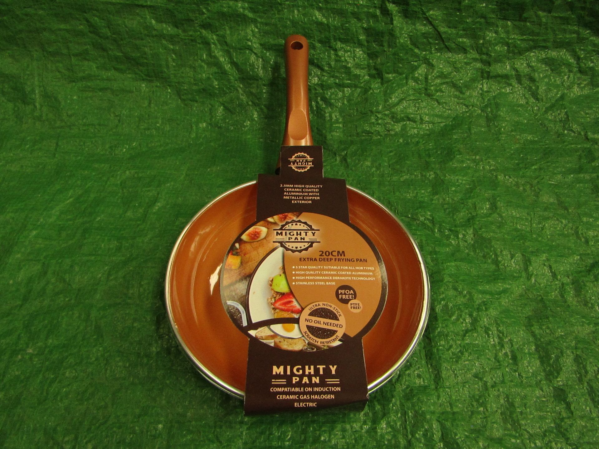 Mighty Pan - Extra Deep Non-Stick Scratch Resistant - Copper ( 20cm ) Frying Pan - New & Boxed.