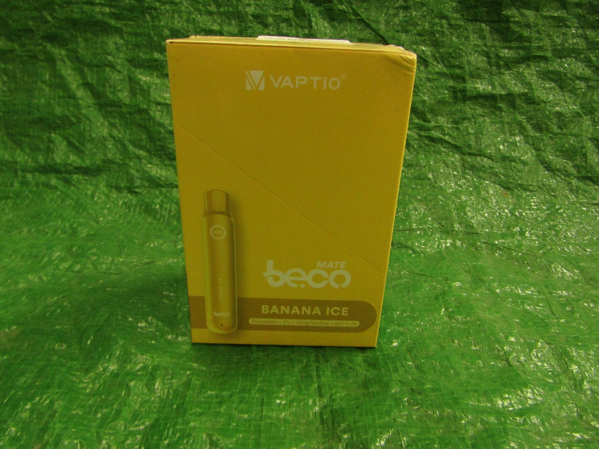 1X BOX OF 10 VAPTIO MATE BE.CO, BANANA DISPOSABLE VAPE PENs, 20MG NICOTINE, 600 PUFS, NEW AND