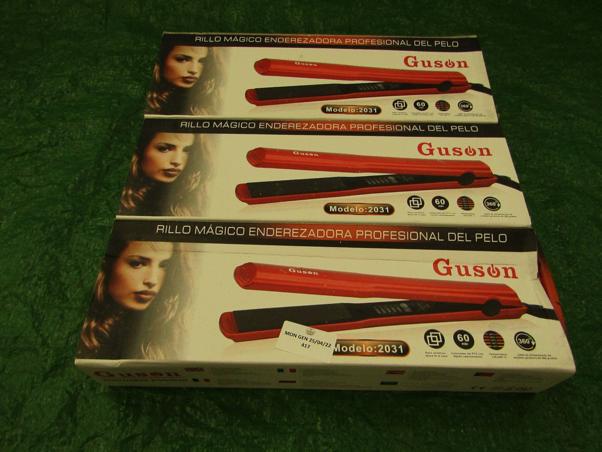3x Guson - Hair Straighteners - Untested & Boxed.