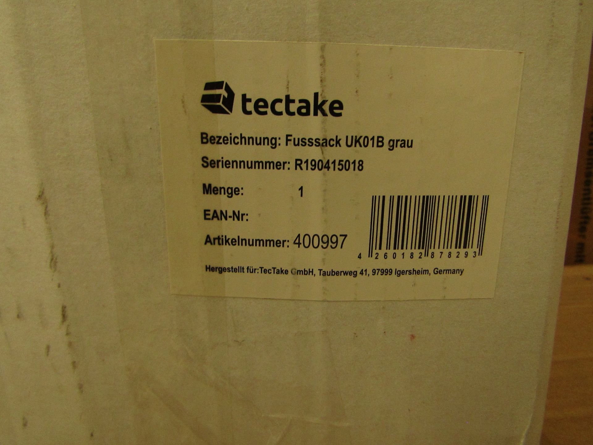 Tectake - Footmuff With Thermal Insulation Grey - Boxed. RRP £29.99 - Image 2 of 2