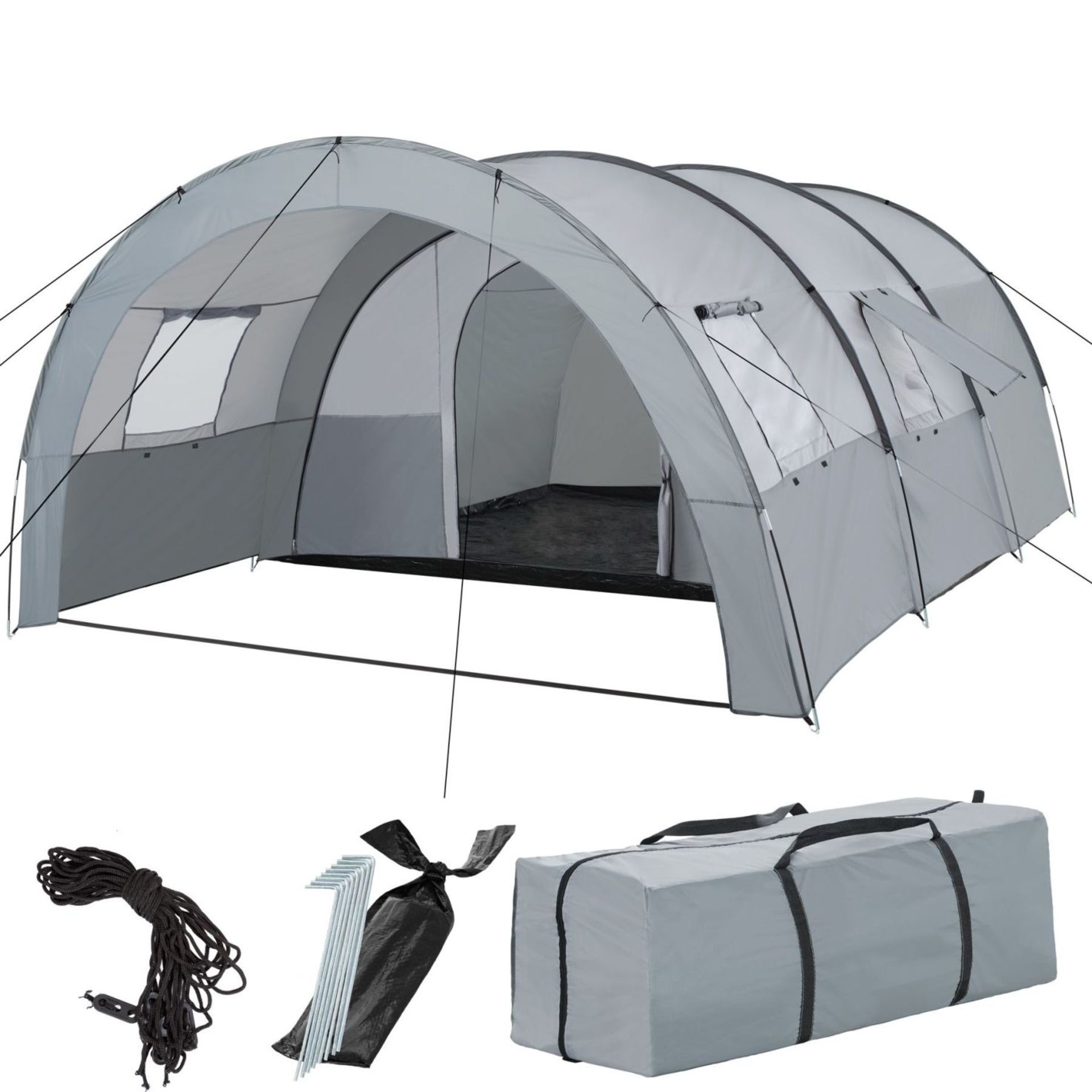 Tectake - 6 Man Tent Woodstock Light Grey And Dark Grey - Boxed. RRP £136.99